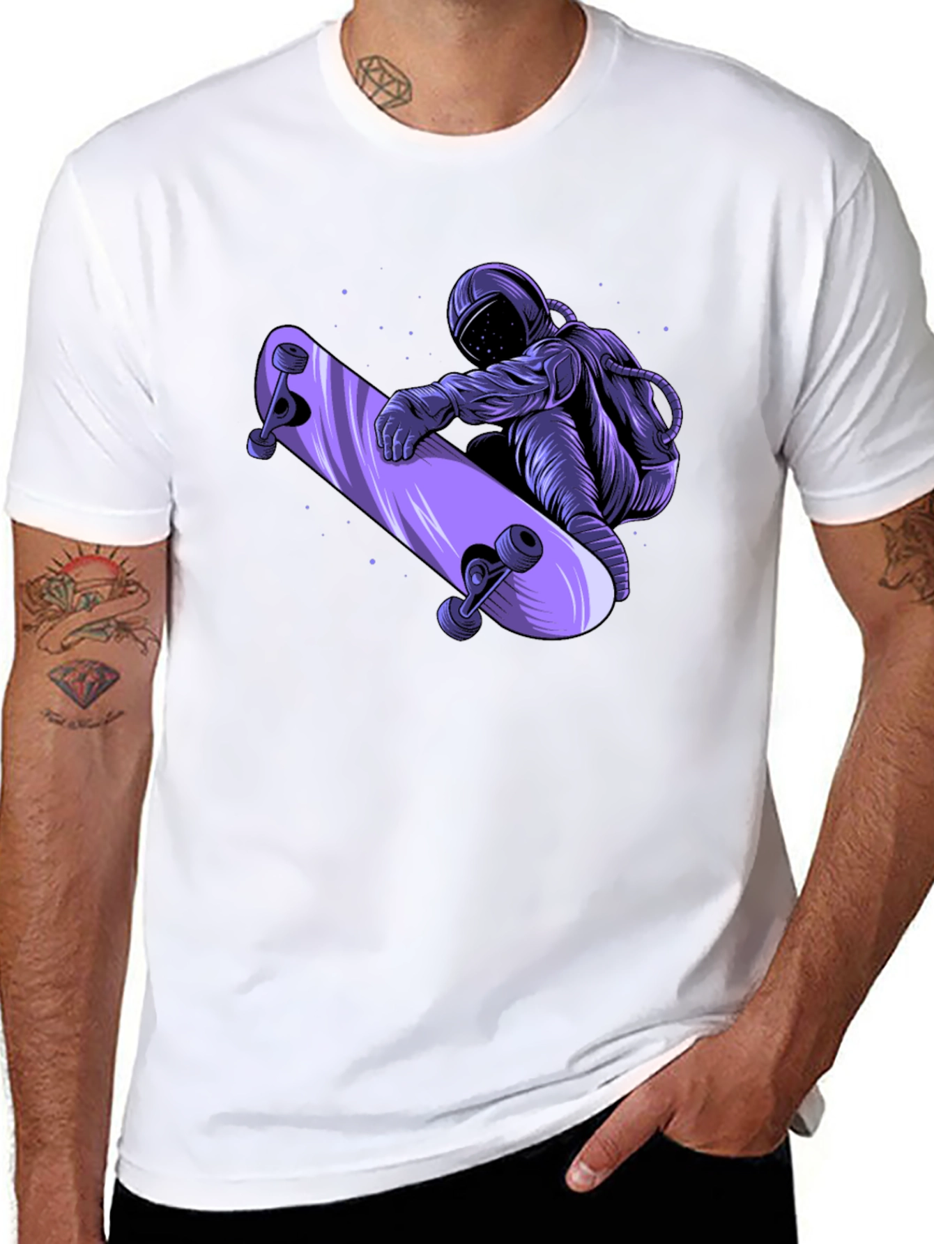 Astronaut Skateboarder Graphic T-Shirt