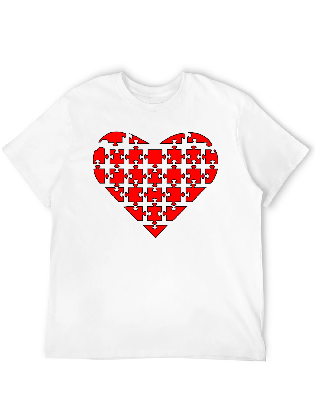 Puzzle Heart Tee - Black Casual T-Shirt