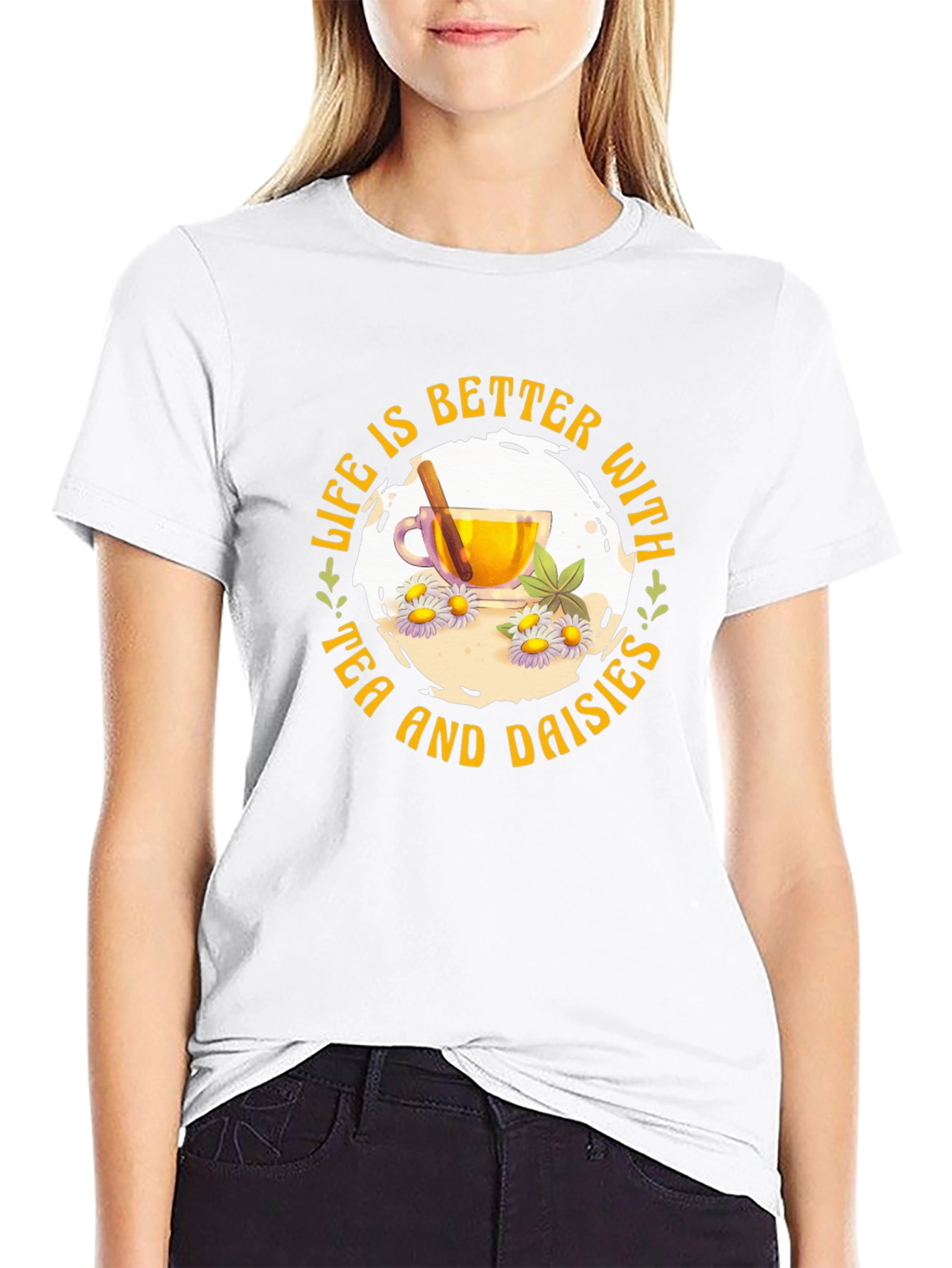 Tea and Daisies Graphic Tee