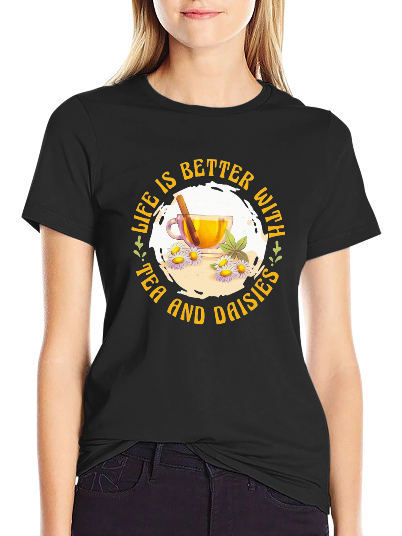 Tea and Daisies Graphic Tee