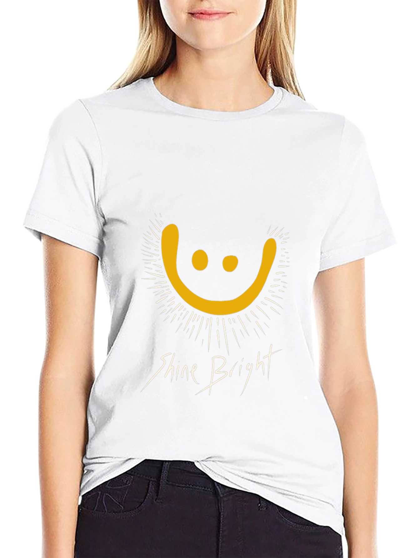 Shine Bright Graphic Tee - Black Cotton T-Shirt