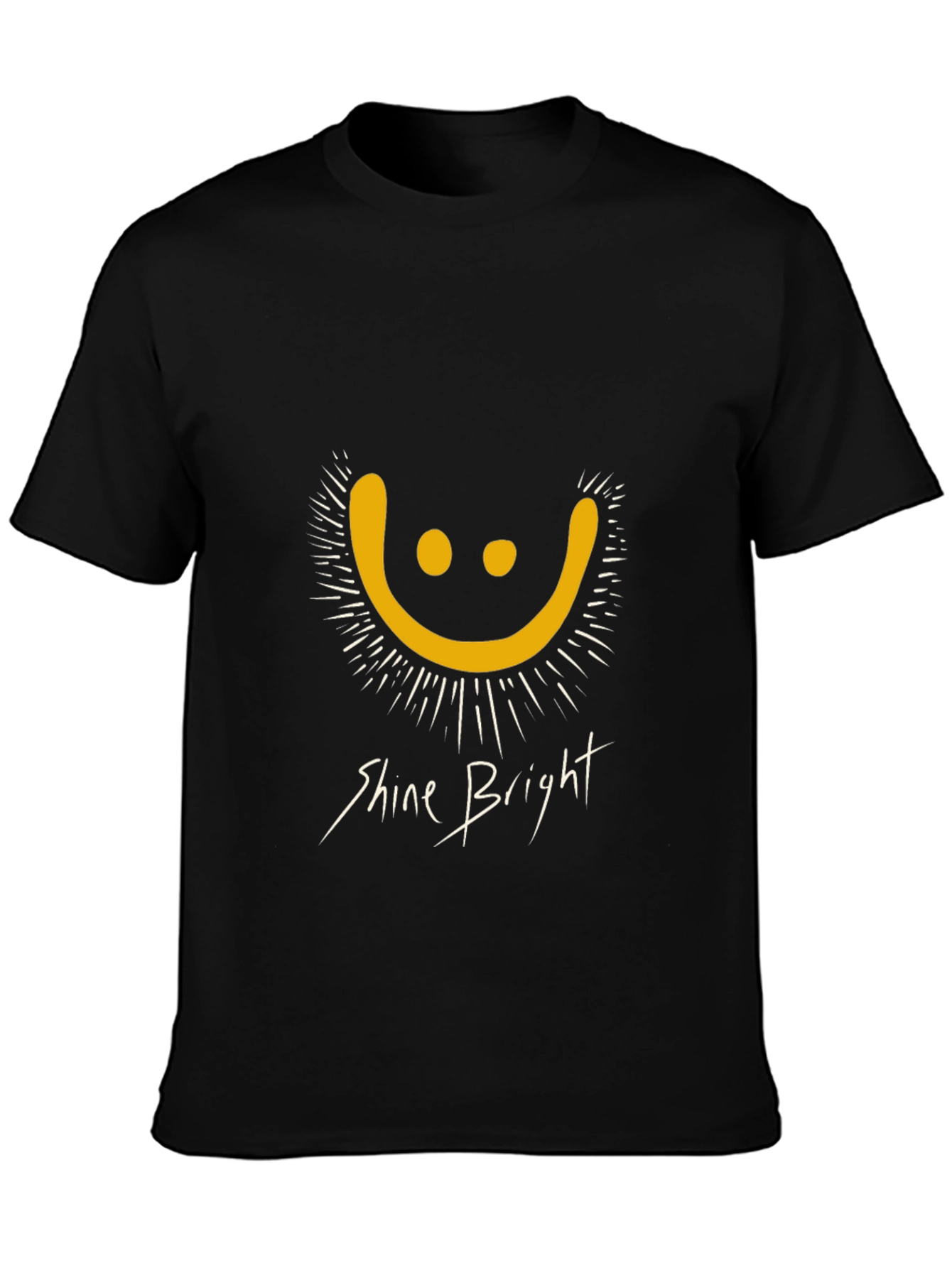 Shine Bright Graphic Tee - Black Cotton T-Shirt