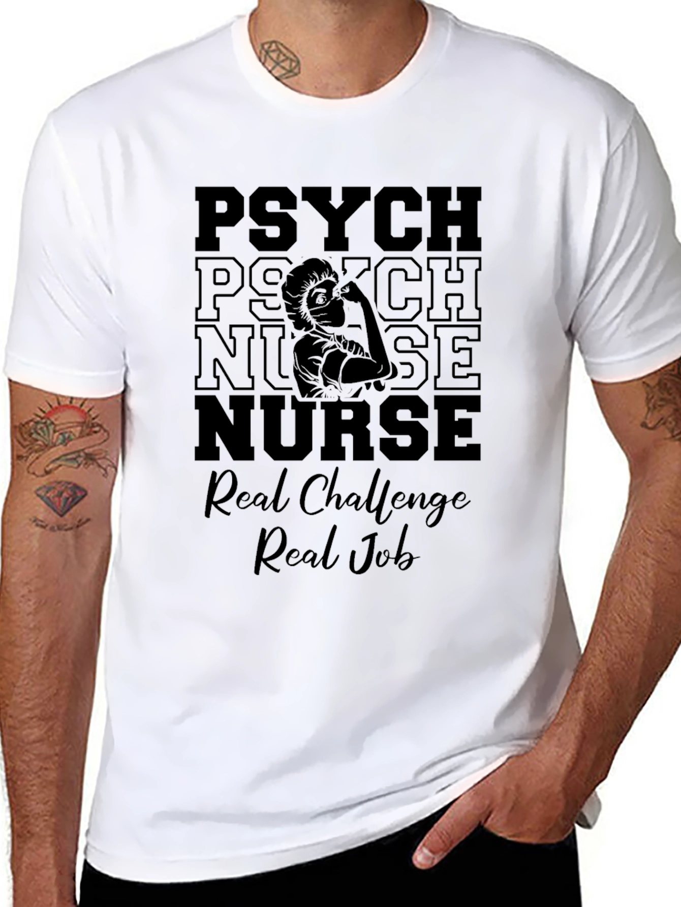 Psych Nurse T-Shirt - Real Challenge Real Job