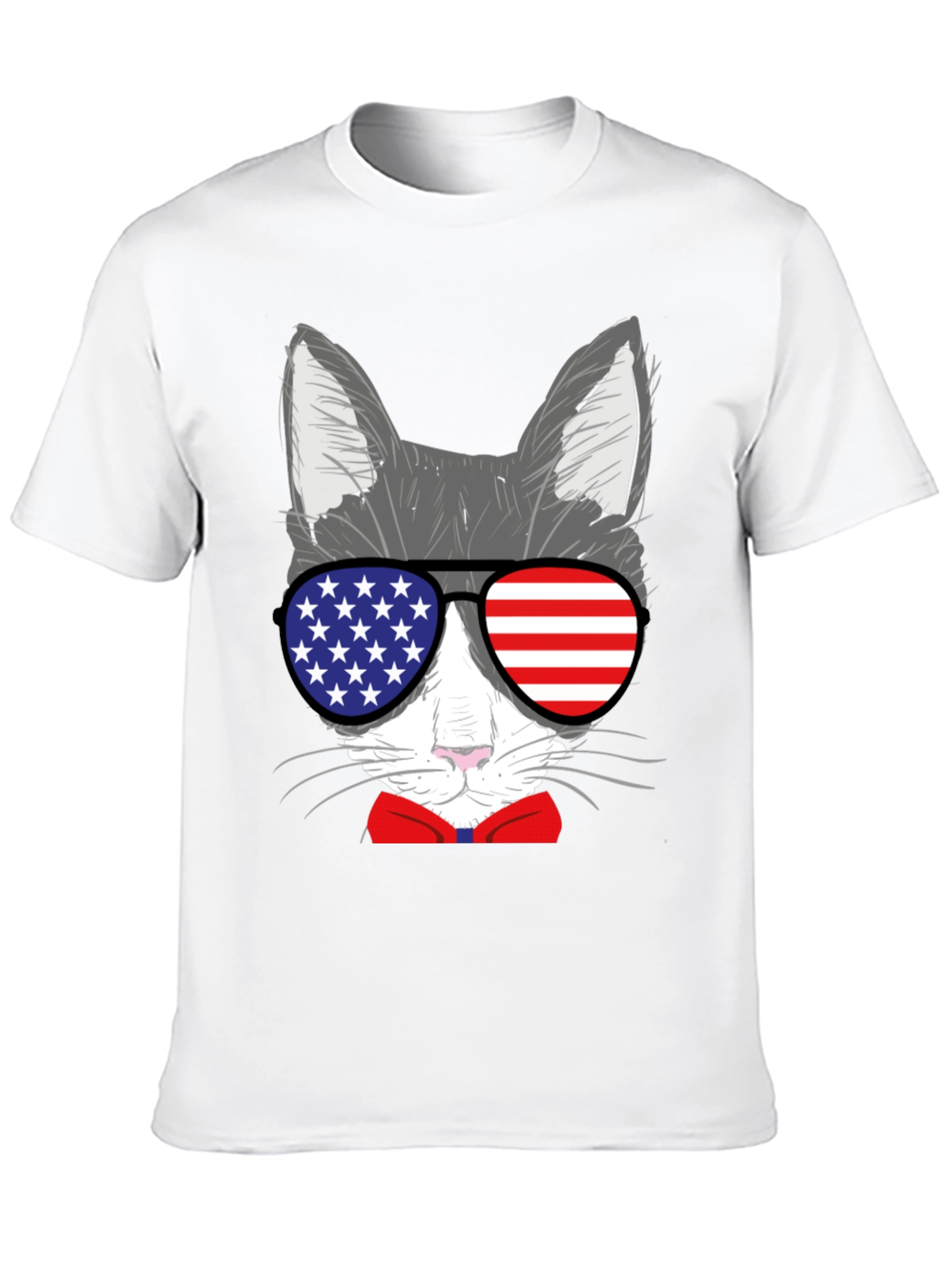 Patriotic Cat T-Shirt - USA Sunglasses