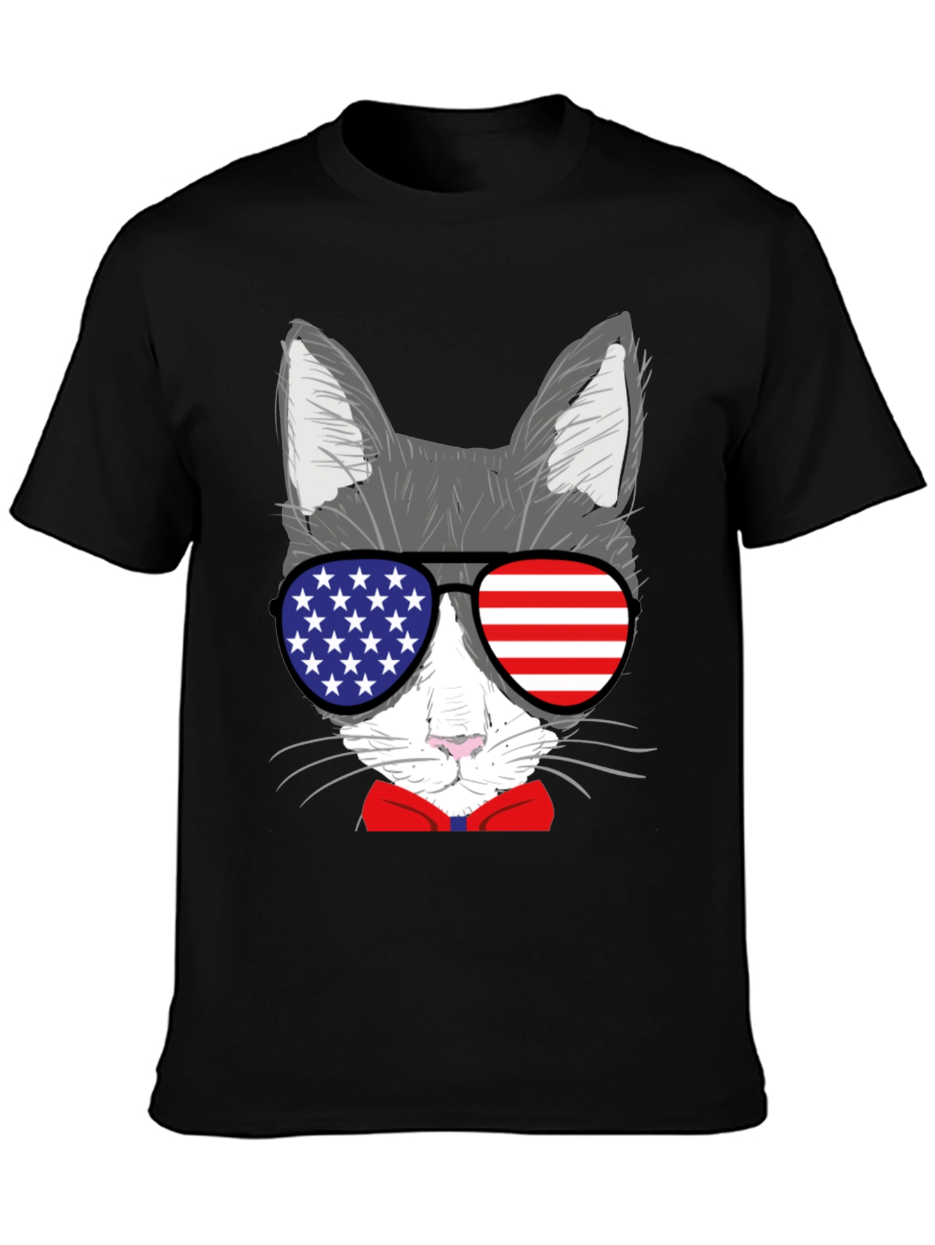 Patriotic Cat T-Shirt - USA Sunglasses