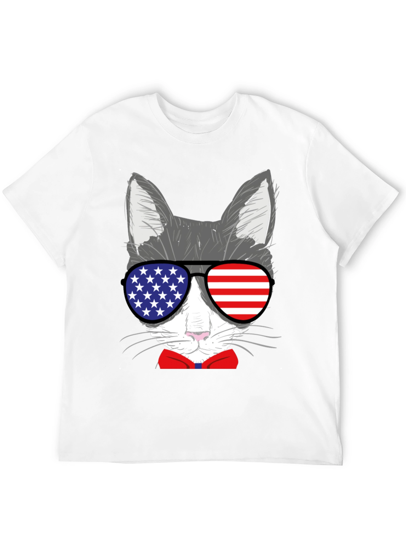 Patriotic Cat T-Shirt - USA Sunglasses