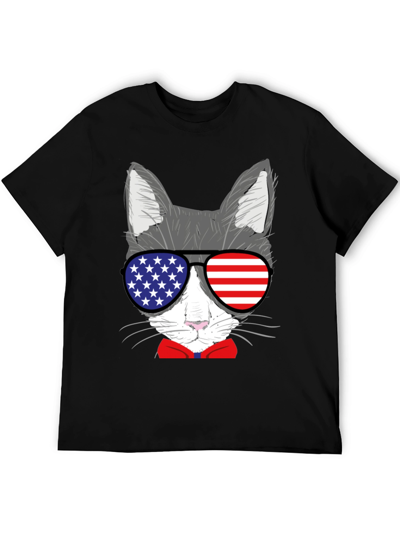 Patriotic Cat T-Shirt - USA Sunglasses