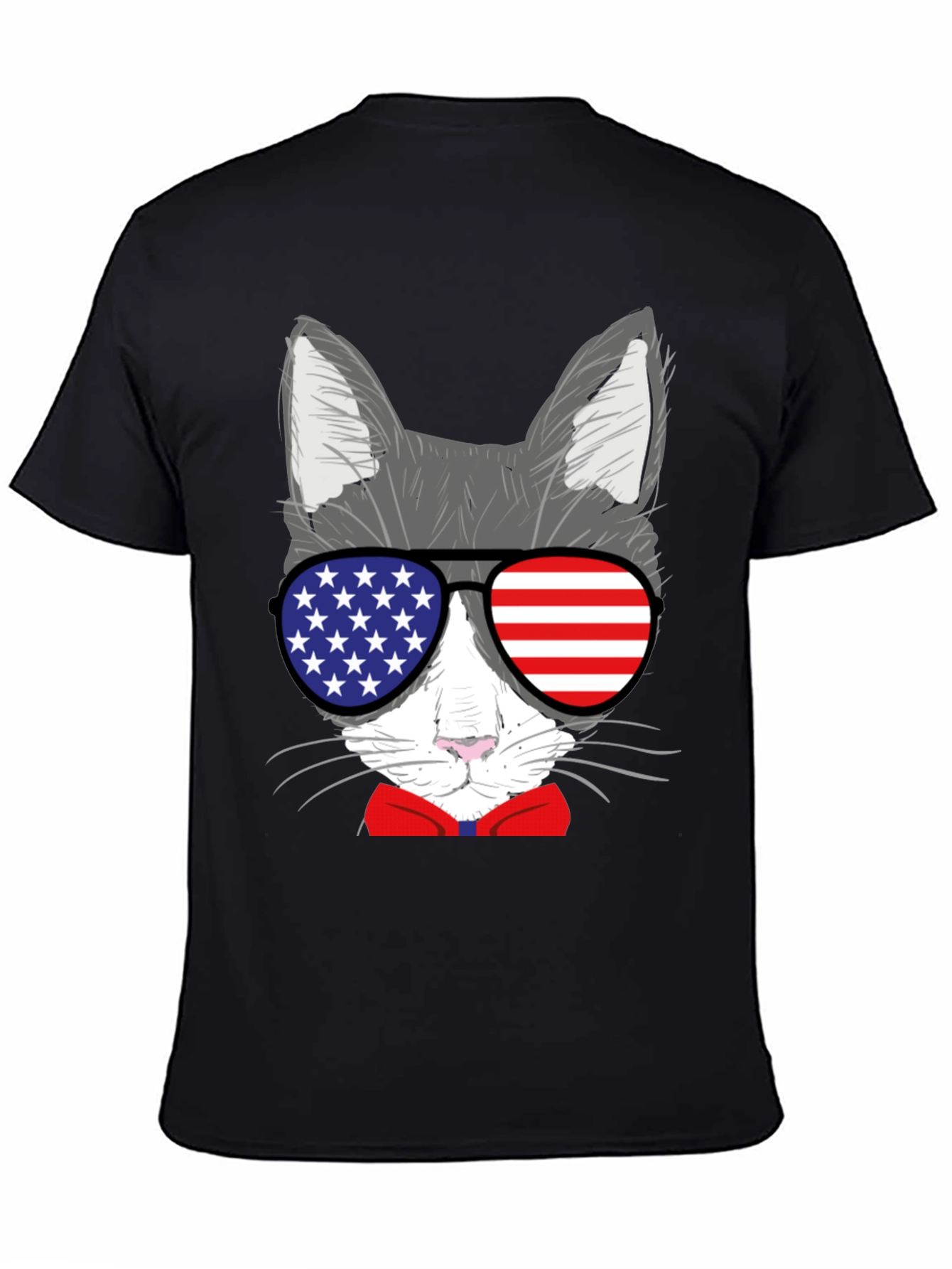 Patriotic Cat T-Shirt - USA Sunglasses