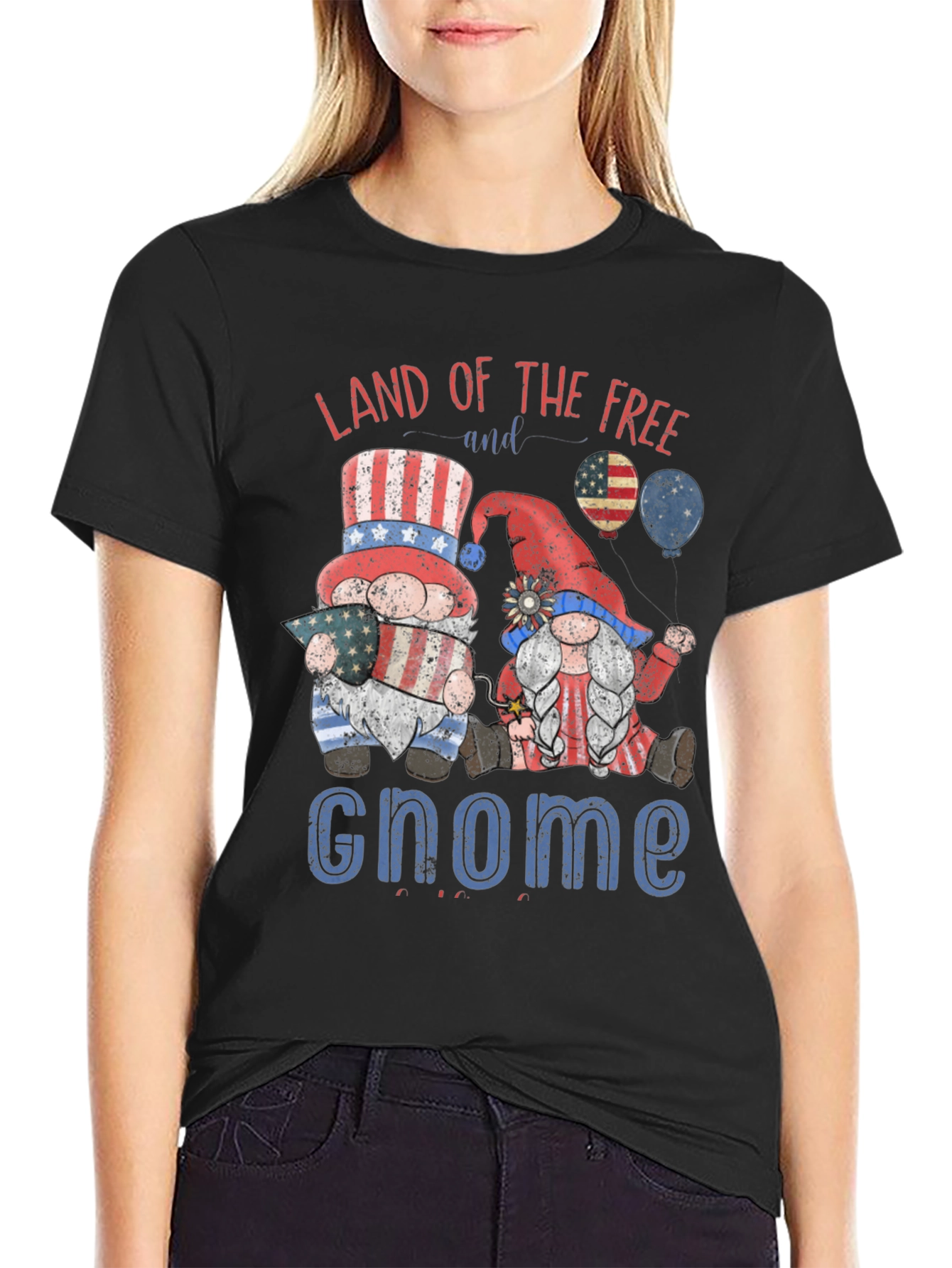 Patriotic Gnome T-Shirt - Land of the Free