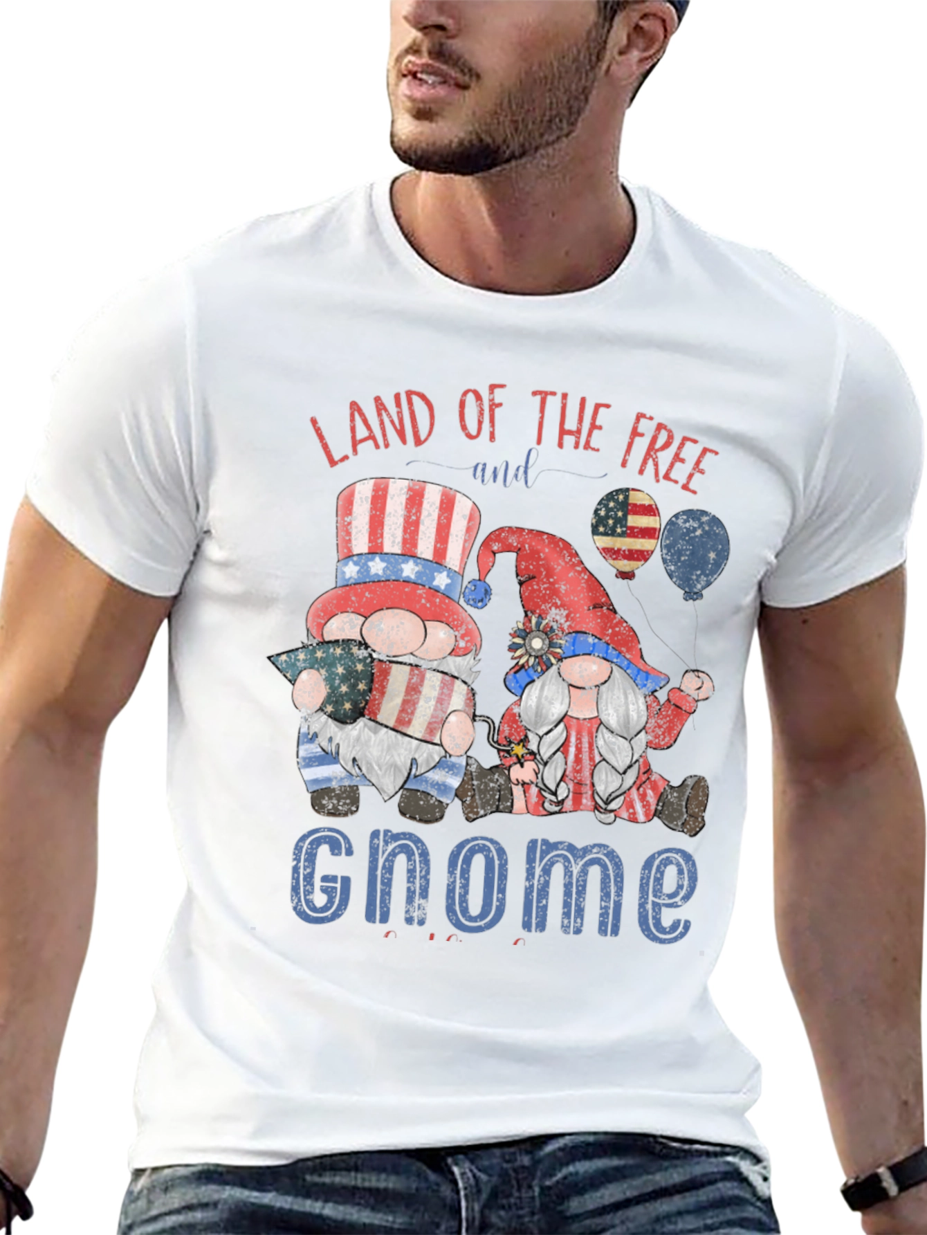 Patriotic Gnome T-Shirt - Land of the Free