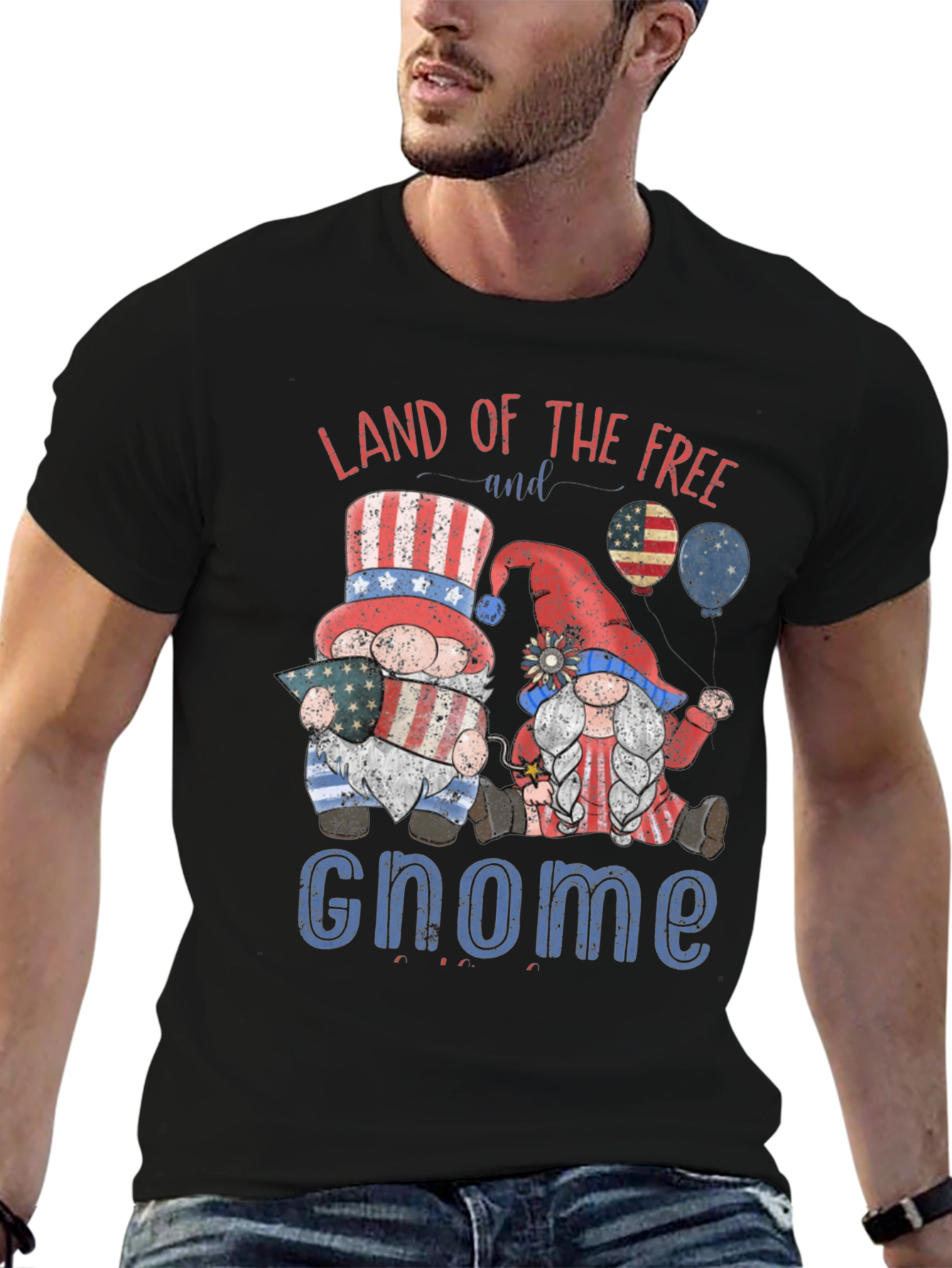 Patriotic Gnome T-Shirt - Land of the Free