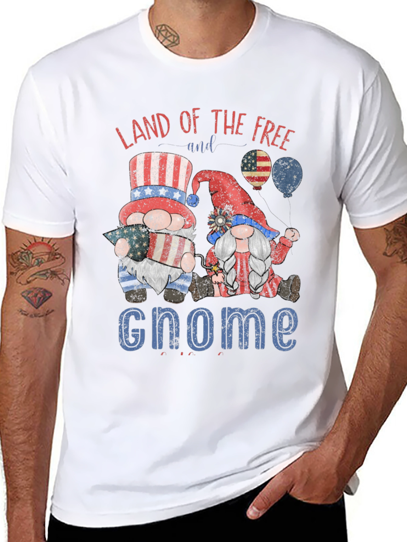 Patriotic Gnome T-Shirt - Land of the Free