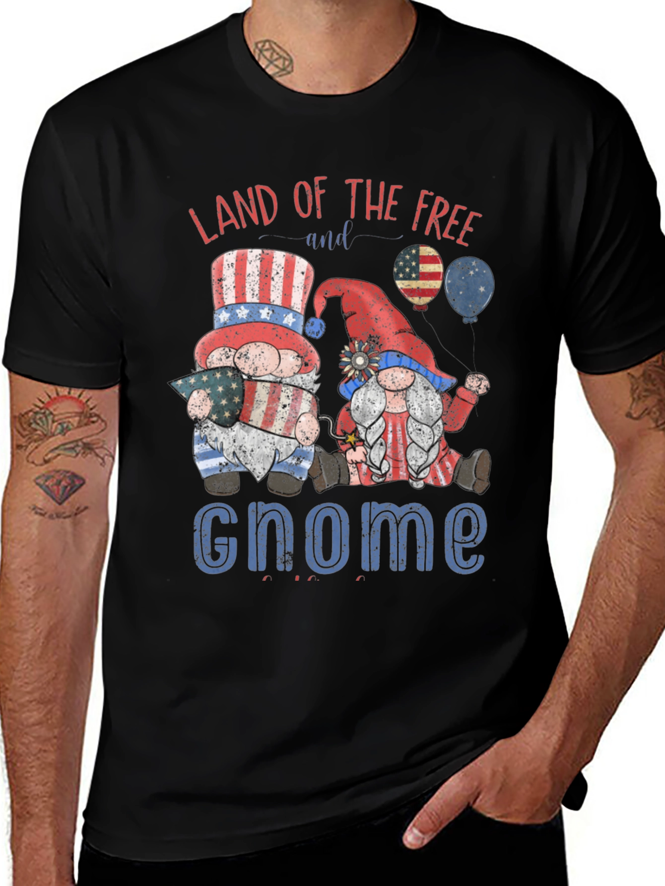 Patriotic Gnome T-Shirt - Land of the Free