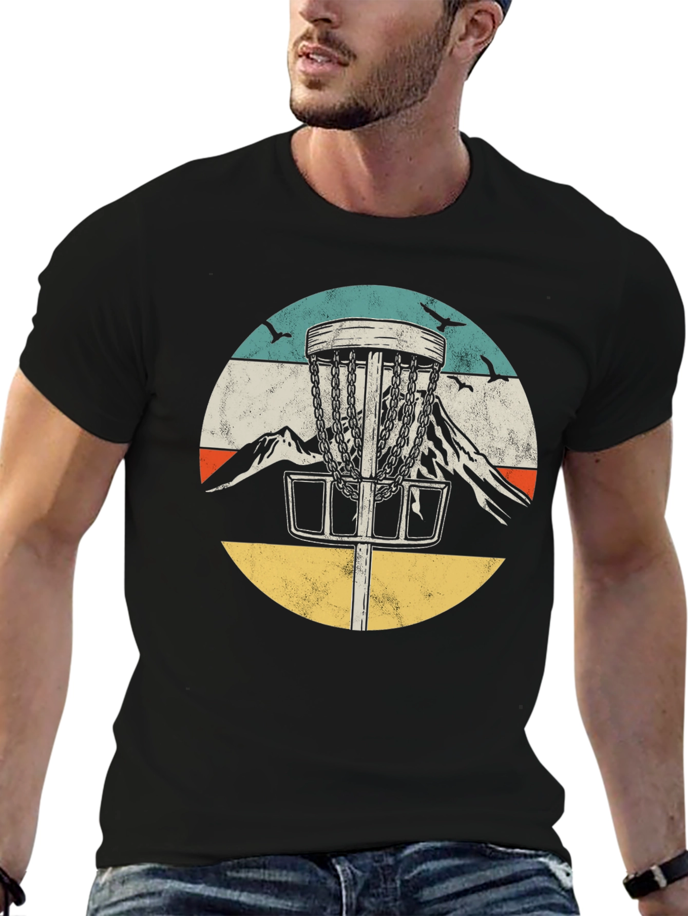 Retro Disc Golf Tee - Mountain Design