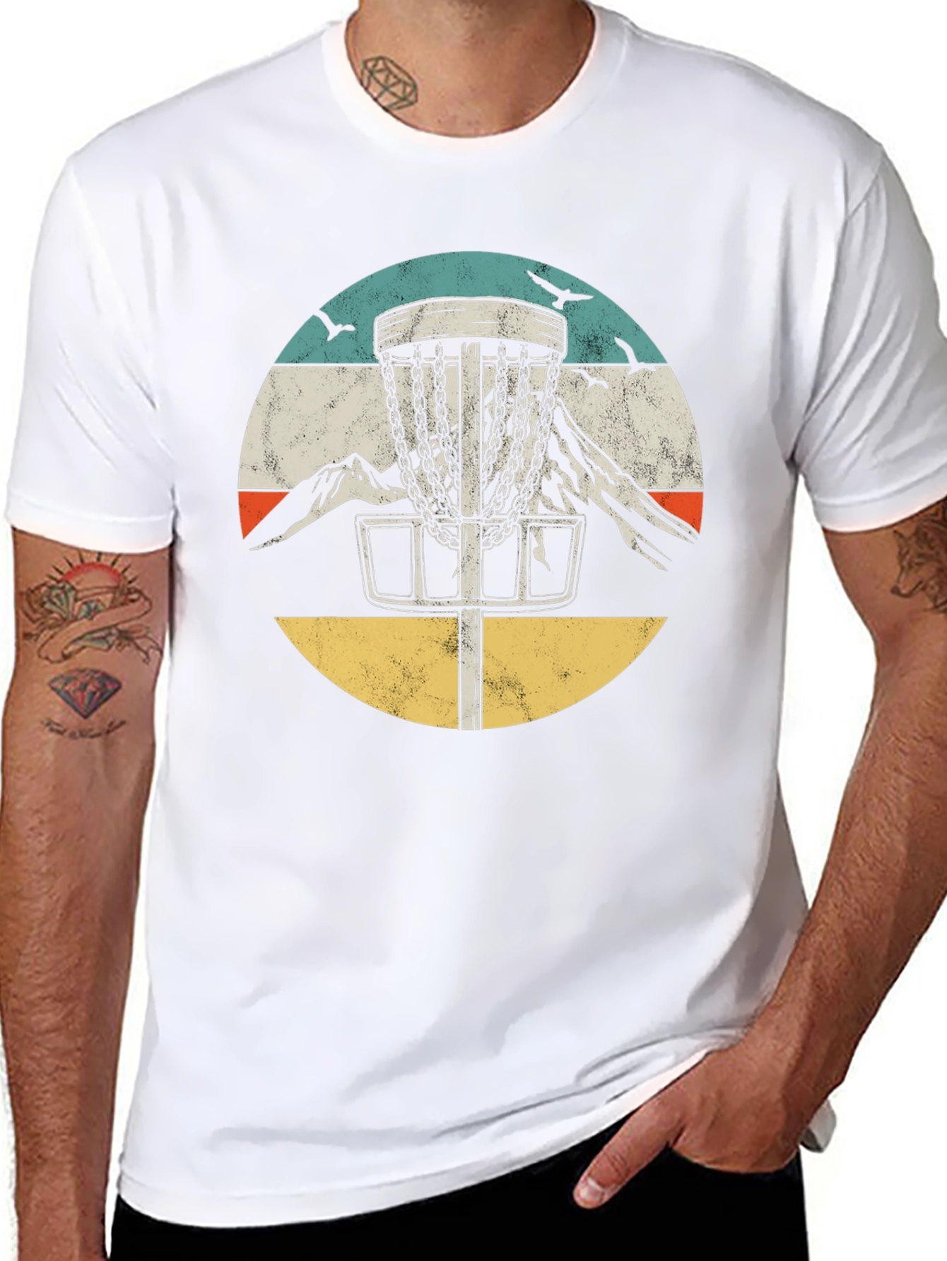 Retro Disc Golf Tee - Mountain Design