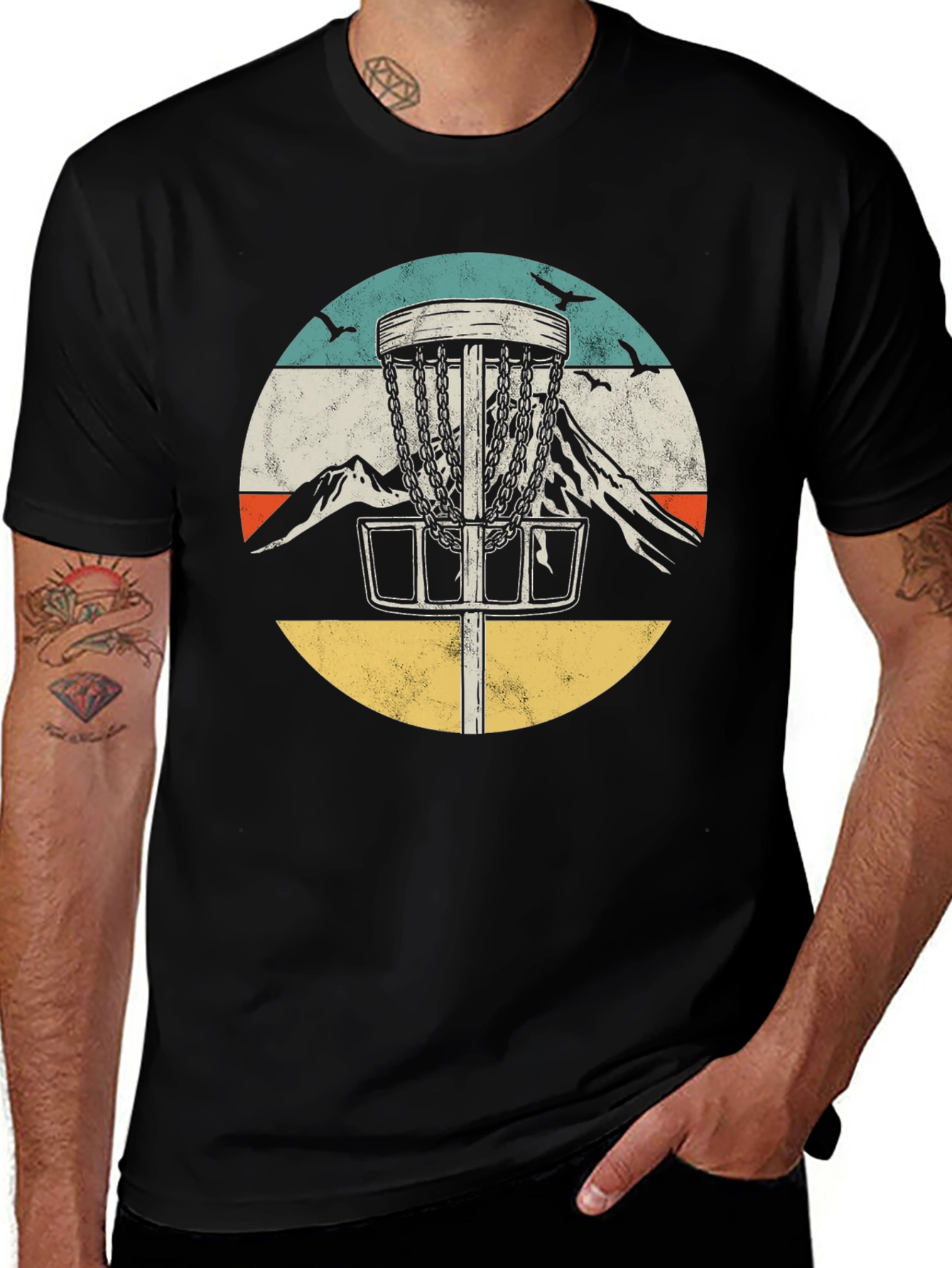 Retro Disc Golf Tee - Mountain Design