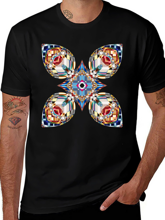 Abstract Geometric Black T-Shirt