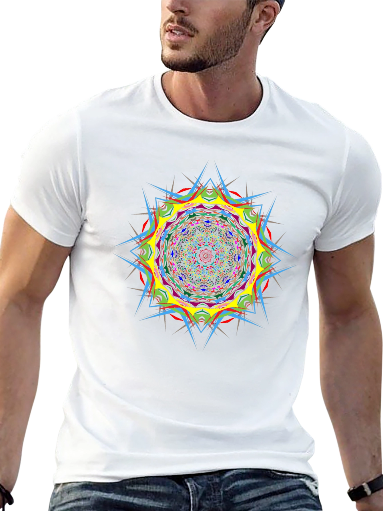 Psychedelic Mandala Graphic Black T-Shirt