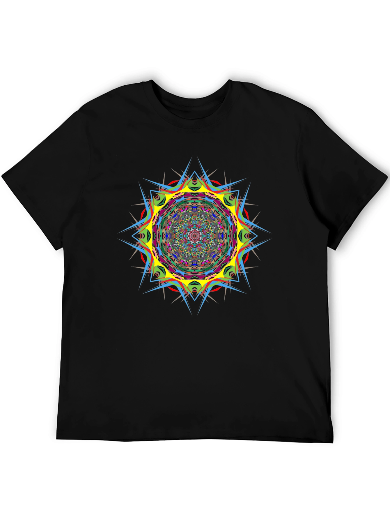Psychedelic Mandala Graphic Black T-Shirt