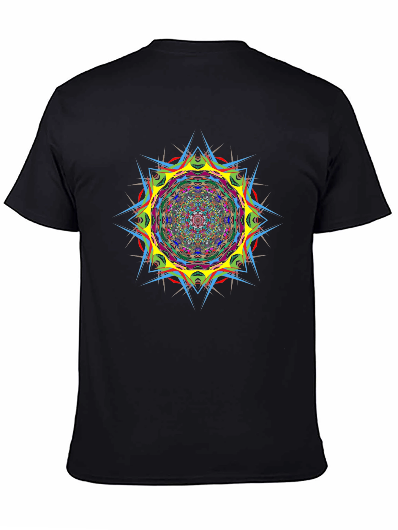 Psychedelic Mandala Graphic Black T-Shirt