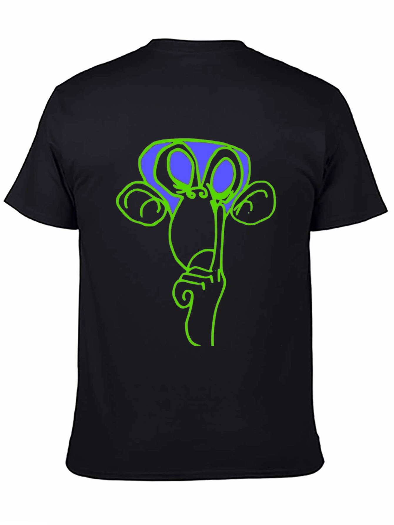 Shhh Monkey Graphic Tee - Casual Black T-Shirt