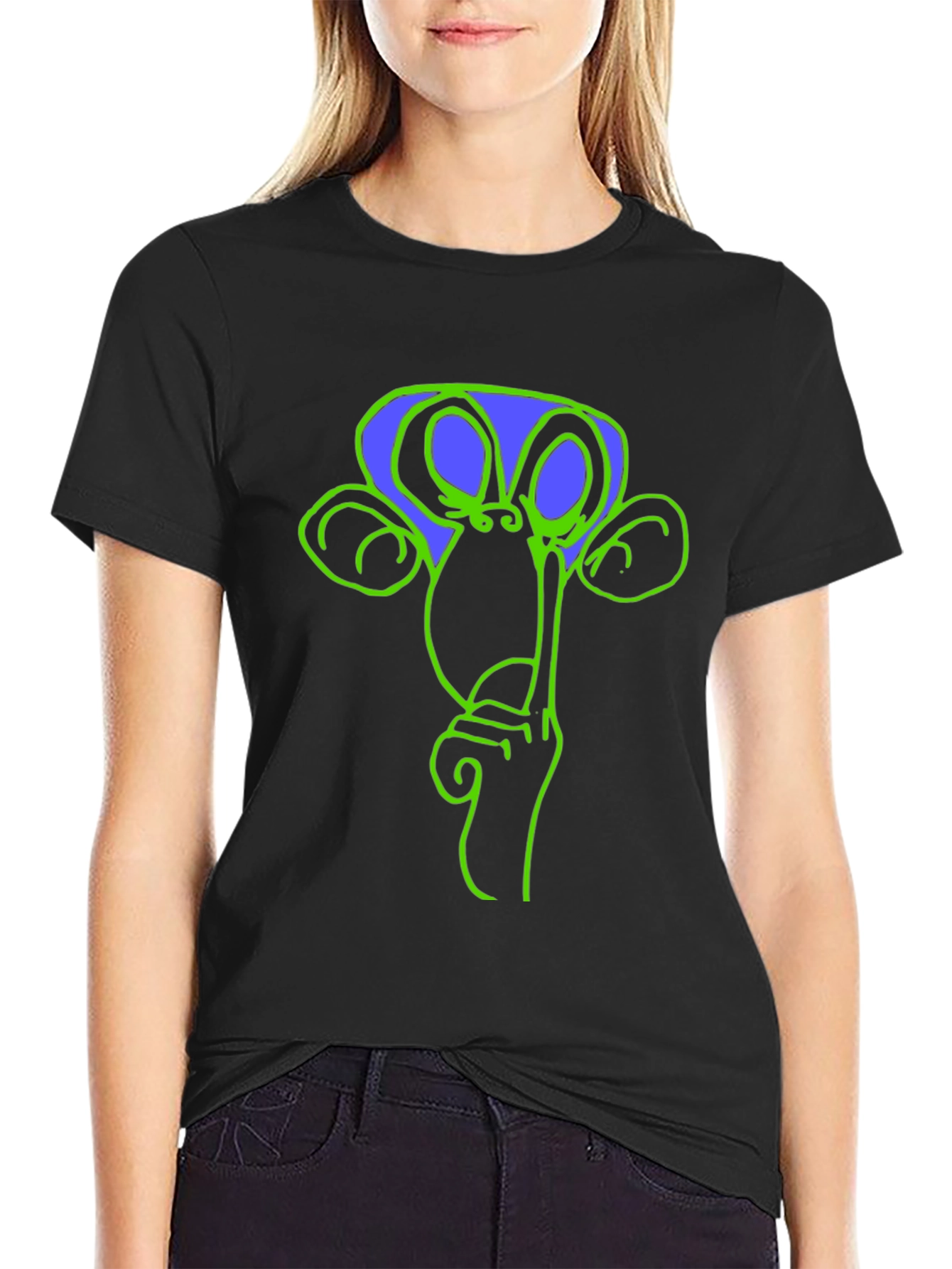 Shhh Monkey Graphic Tee - Casual Black T-Shirt