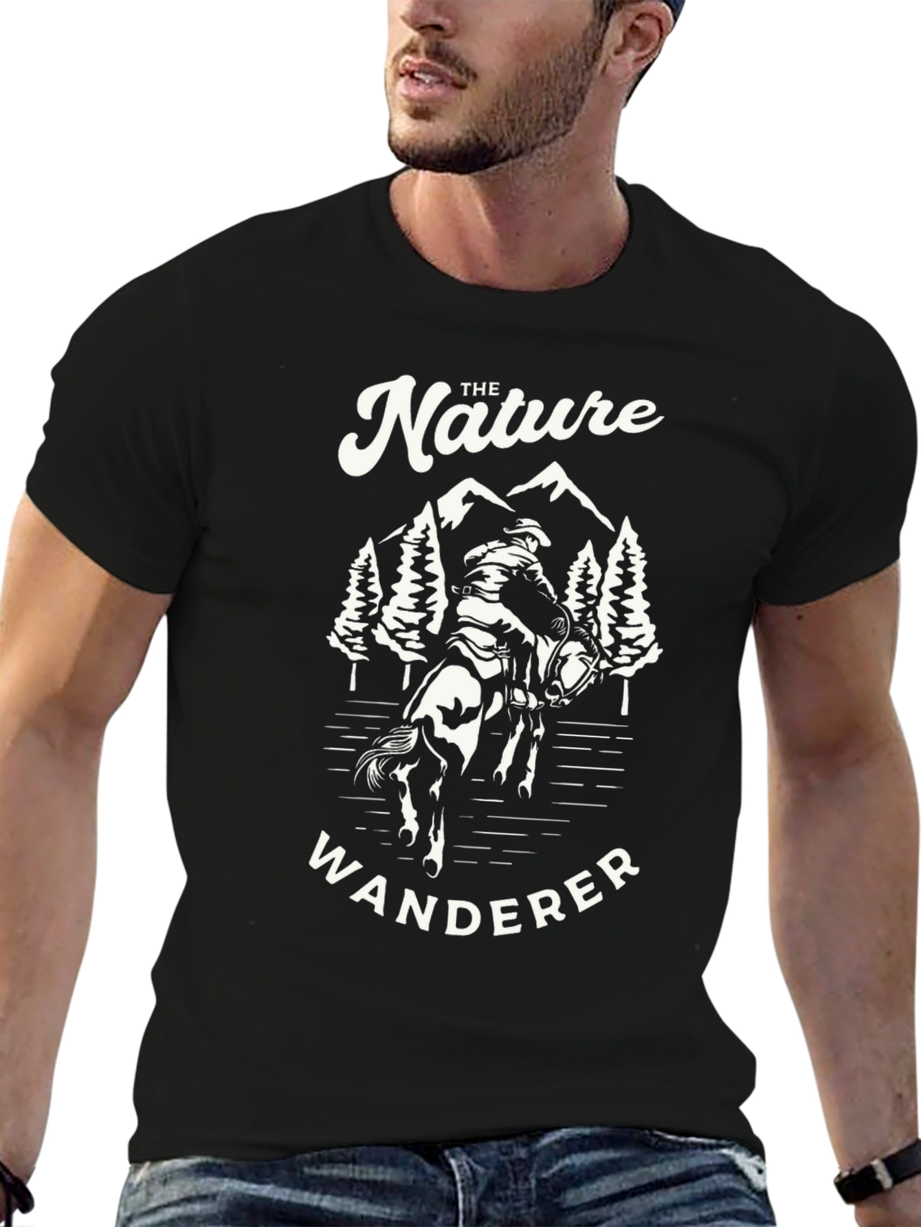 Nature Wanderer Graphic Tee - Cowboy Horseback Ride
