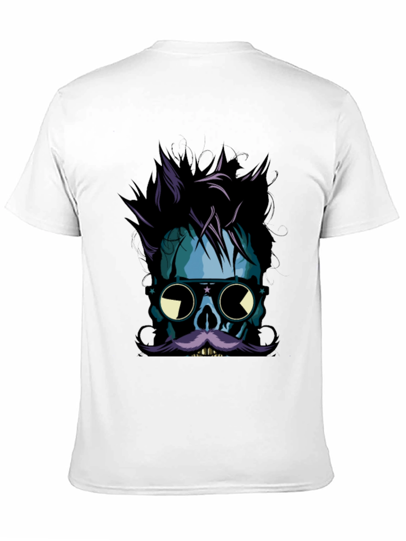 Skull with Mustache Graphic Tee