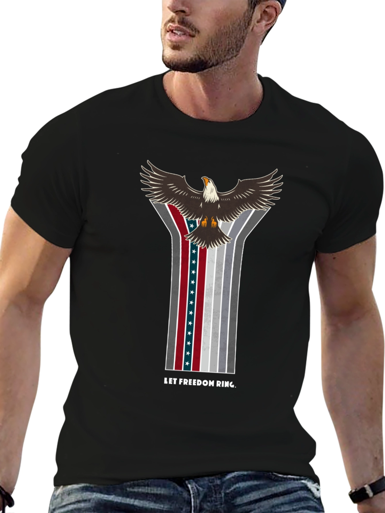 Patriotic Eagle T-Shirt - Let Freedom Ring