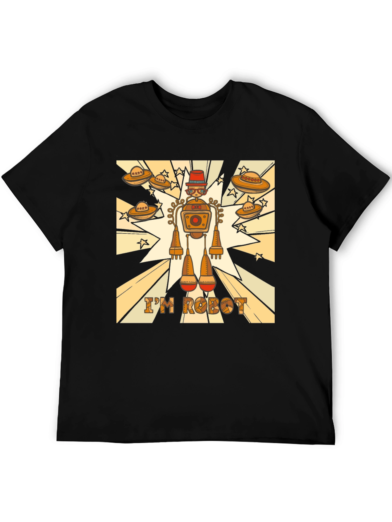Retro Robot Graphic Tee - Sci-Fi Style