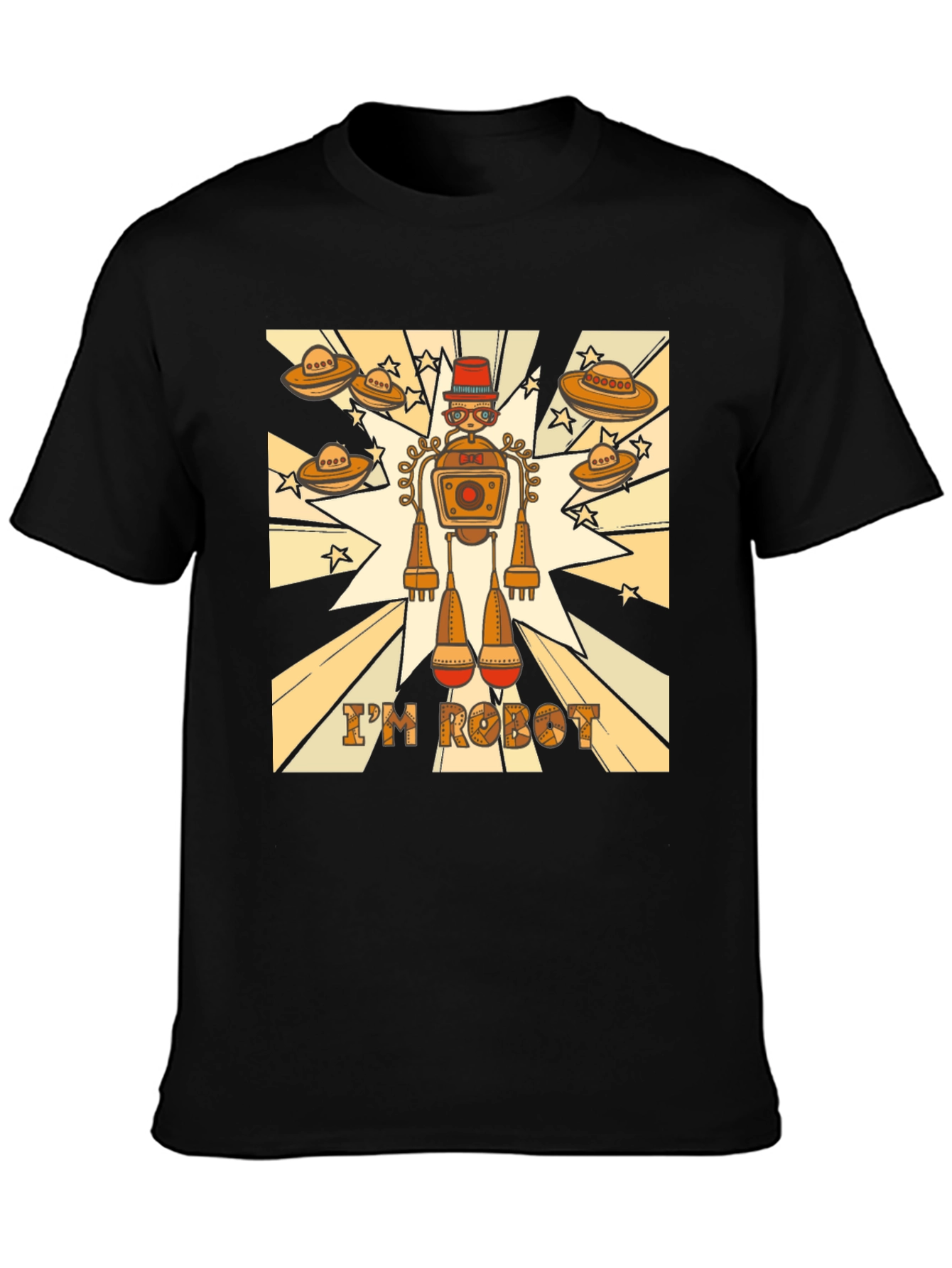 Retro Robot Graphic Tee - Sci-Fi Style