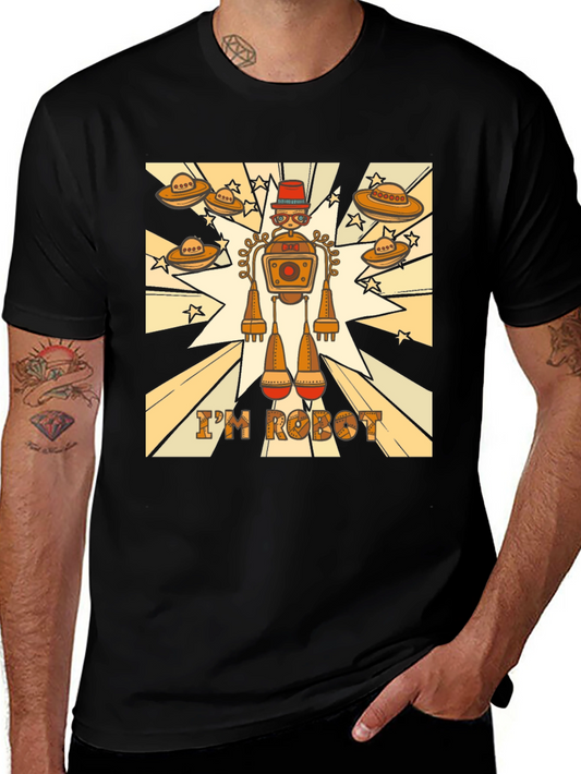 Retro Robot Graphic Tee - Sci-Fi Style