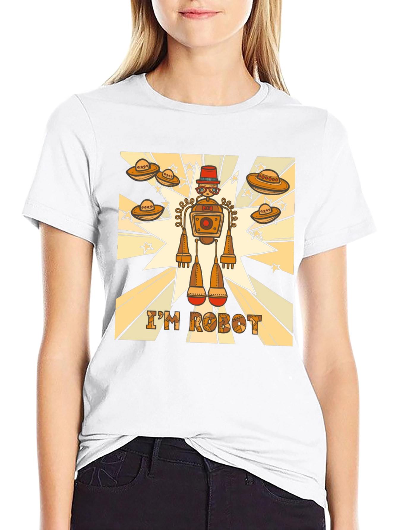Retro Robot Graphic Tee - Sci-Fi Style