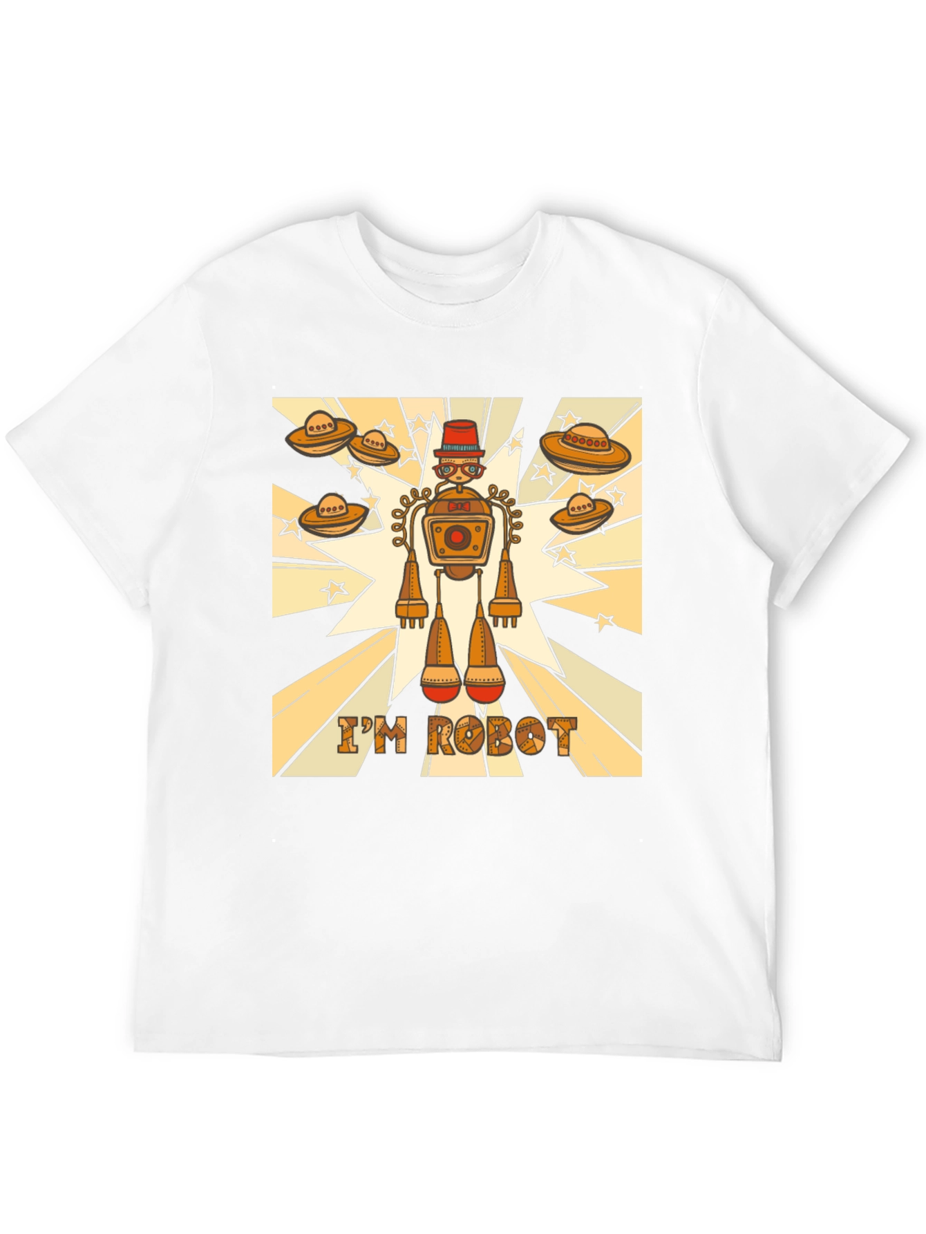 Retro Robot Graphic Tee - Sci-Fi Style