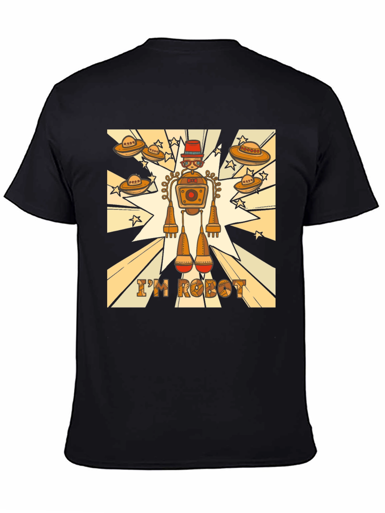 Retro Robot Graphic Tee - Sci-Fi Style