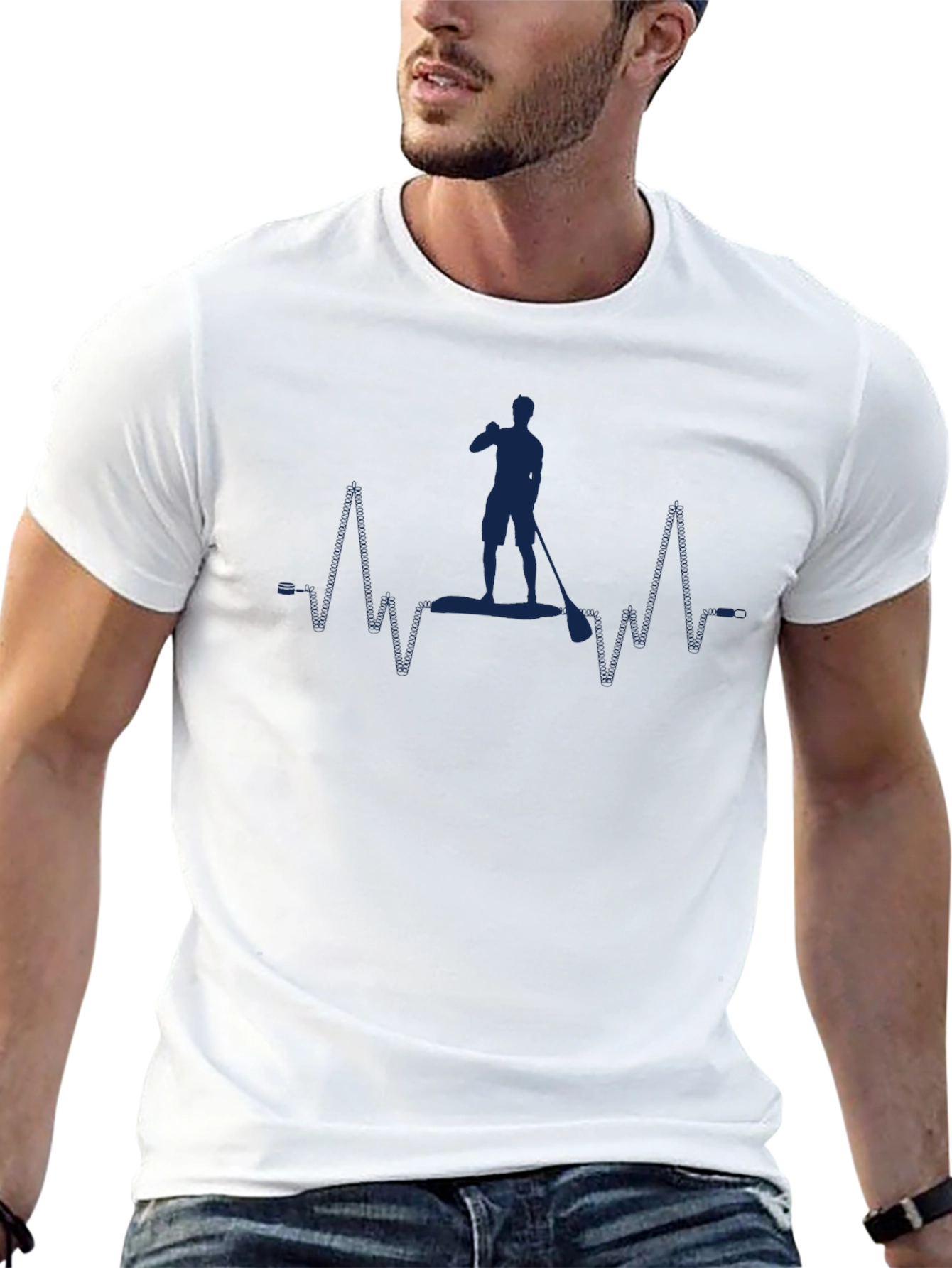 Paddle Board Heartbeat T-Shirt - Black