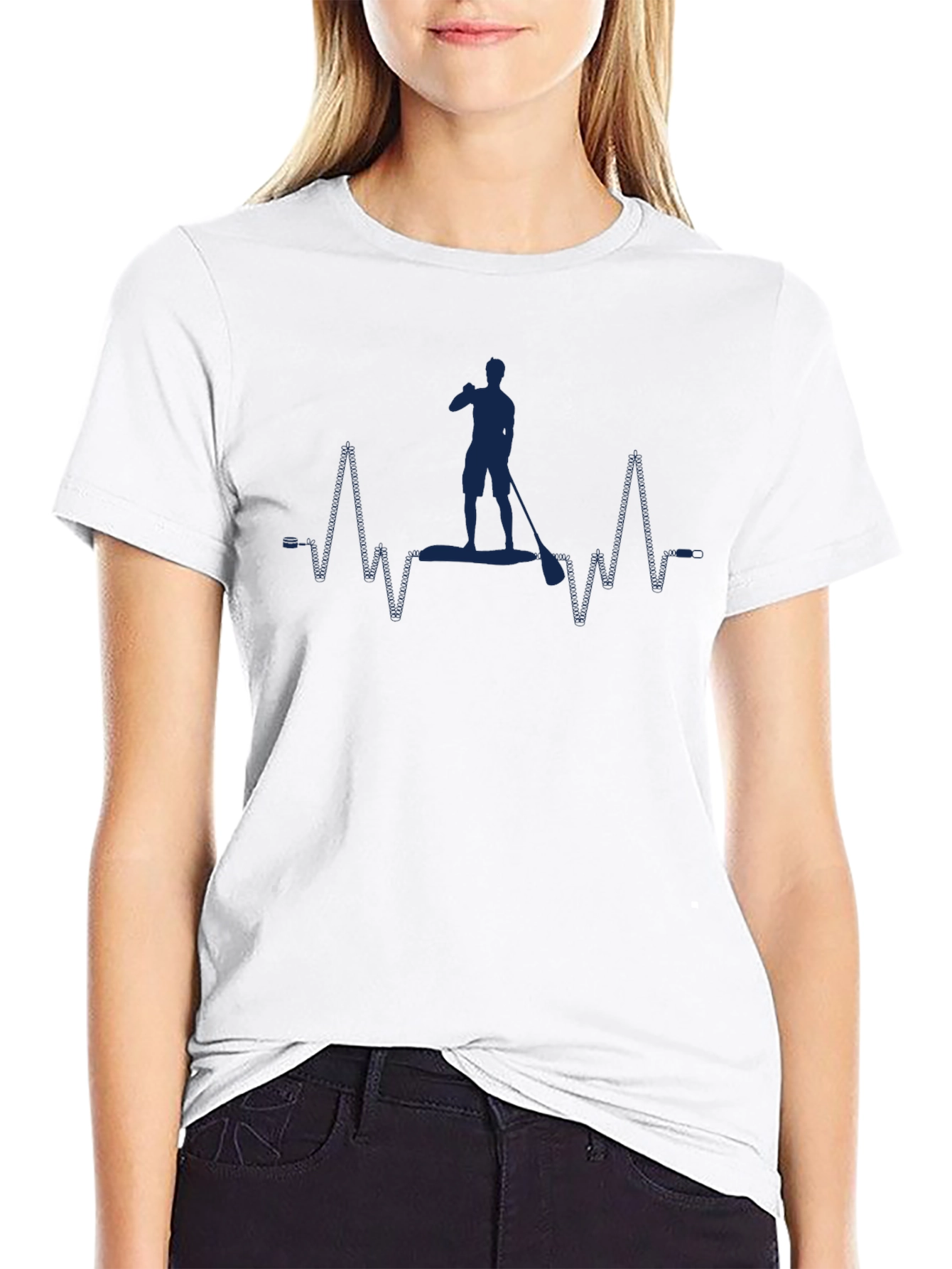 Paddle Board Heartbeat T-Shirt - Black