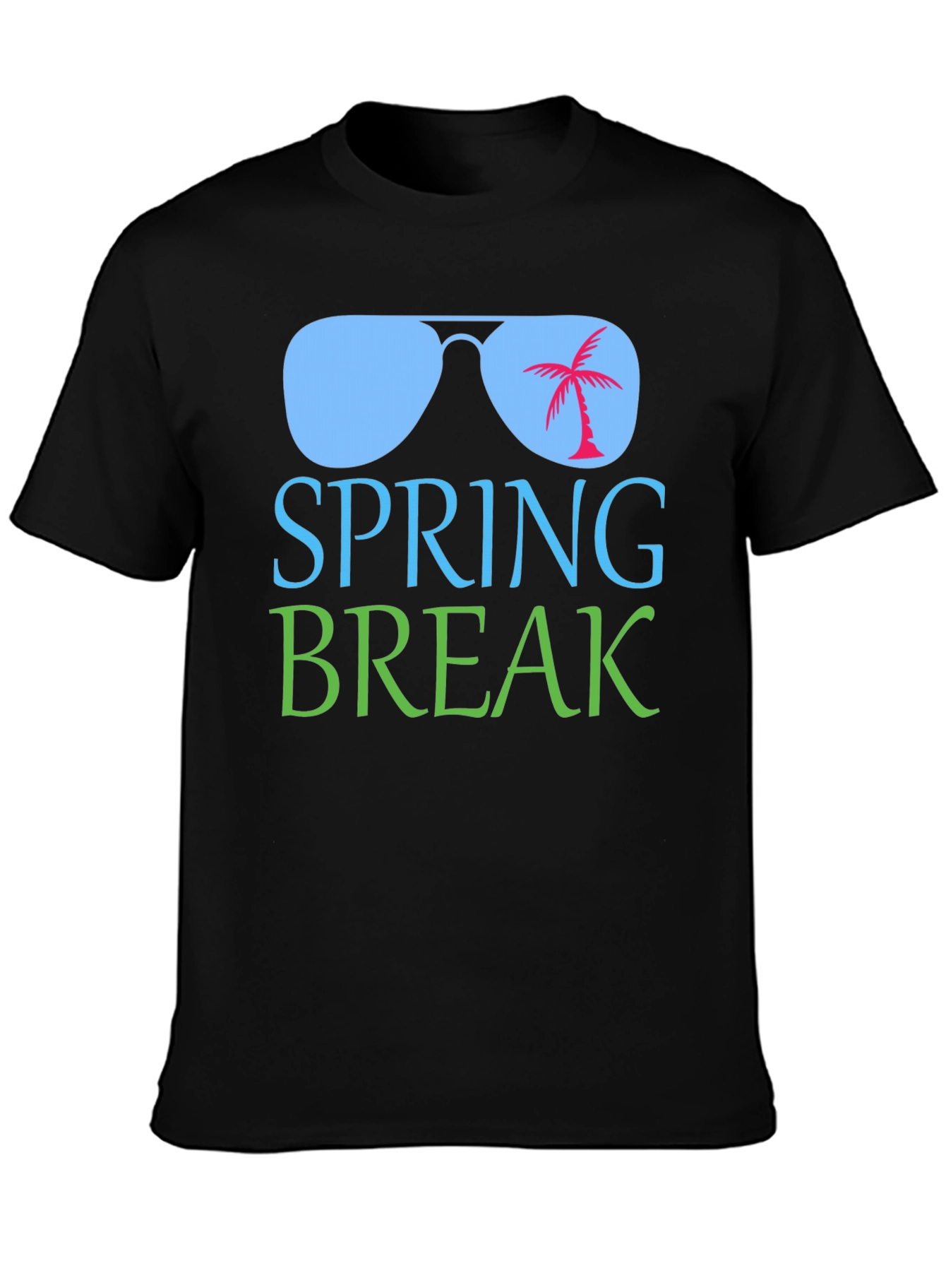 Spring Break Palm Tree Sunglasses Graphic T-Shirt