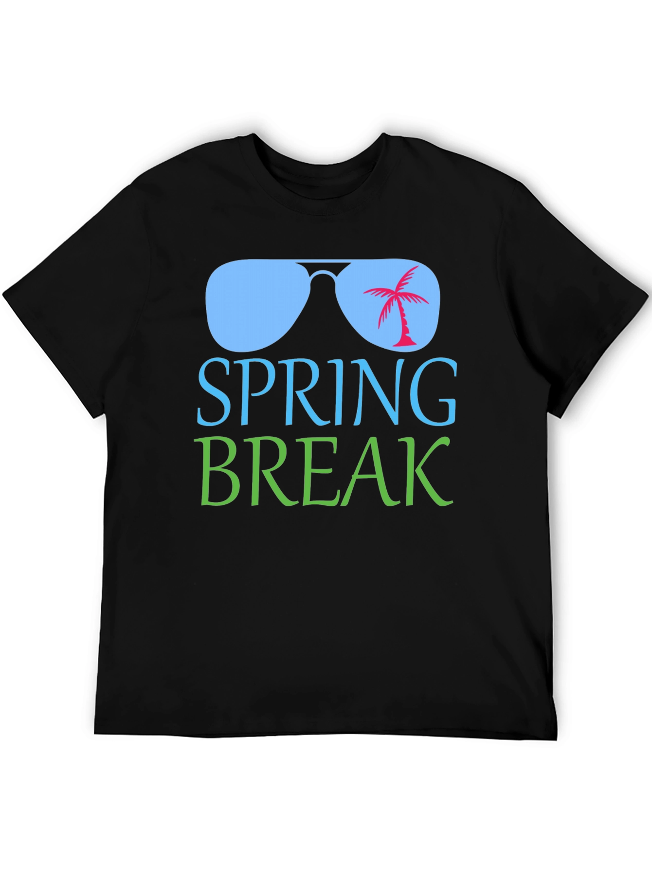 Spring Break Palm Tree Sunglasses Graphic T-Shirt