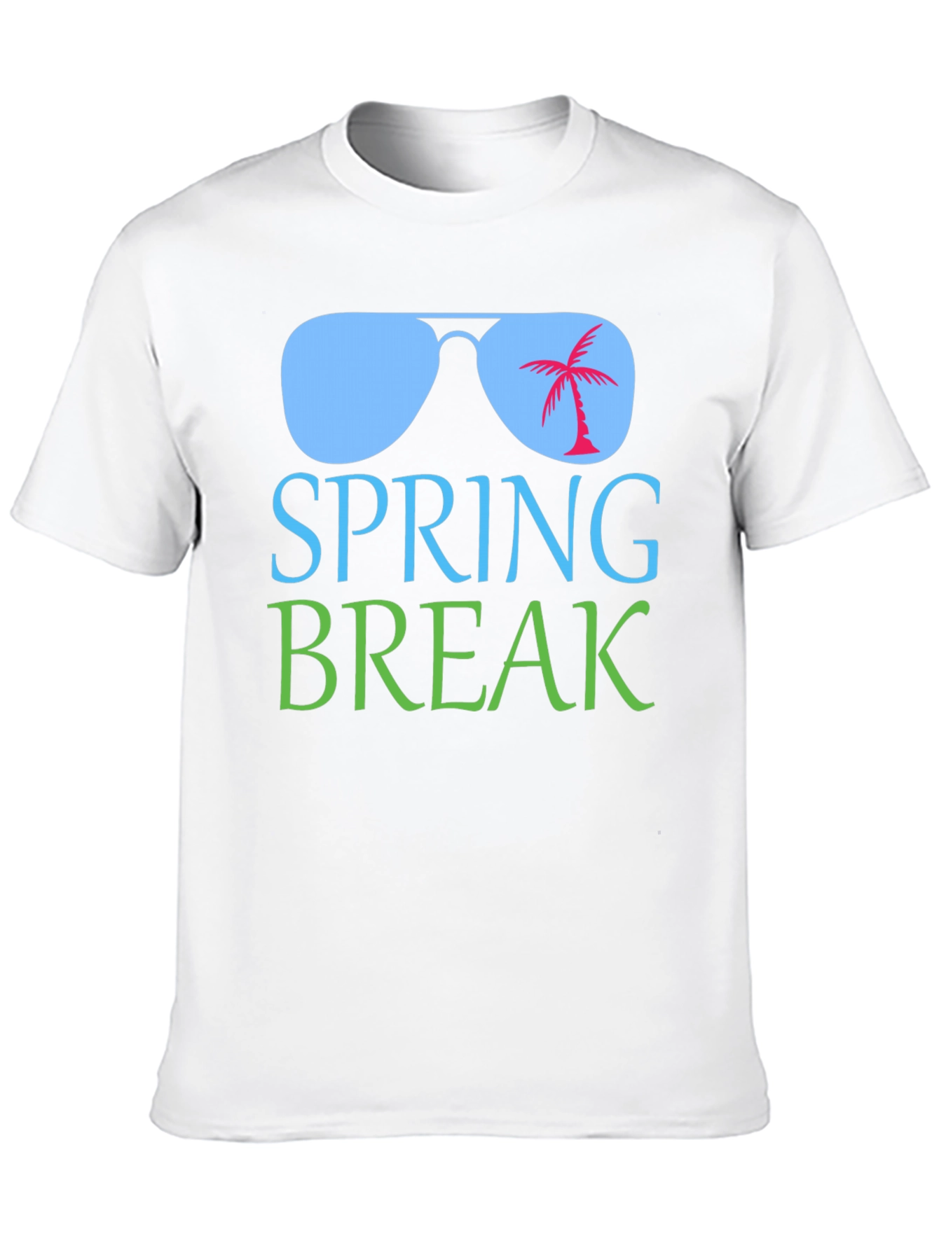Spring Break Palm Tree Sunglasses Graphic T-Shirt