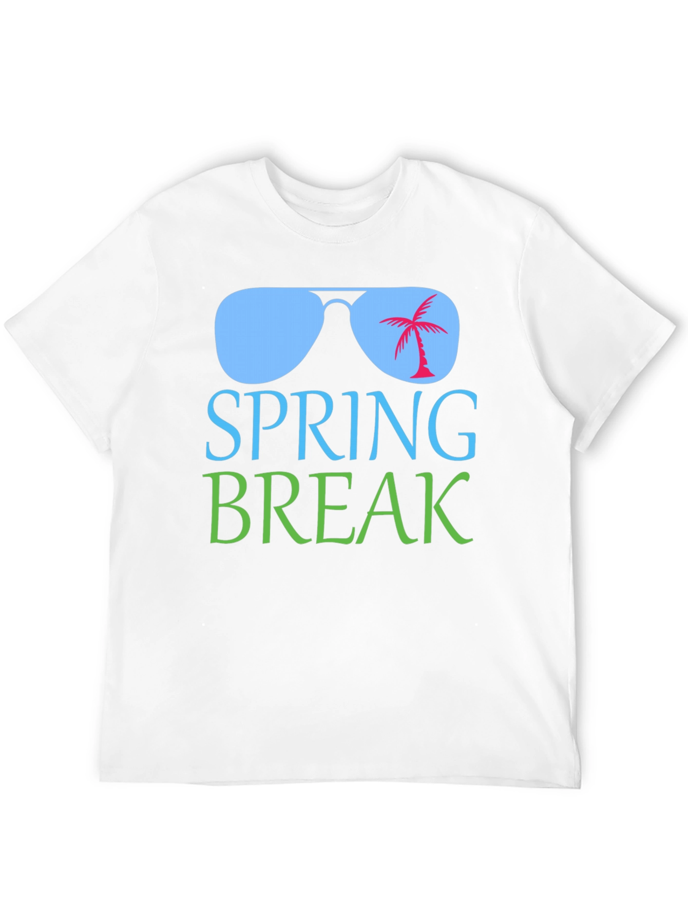 Spring Break Palm Tree Sunglasses Graphic T-Shirt