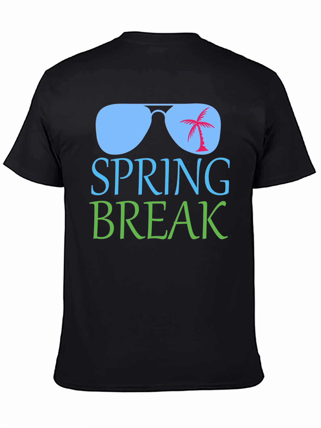 Spring Break Palm Tree Sunglasses Graphic T-Shirt