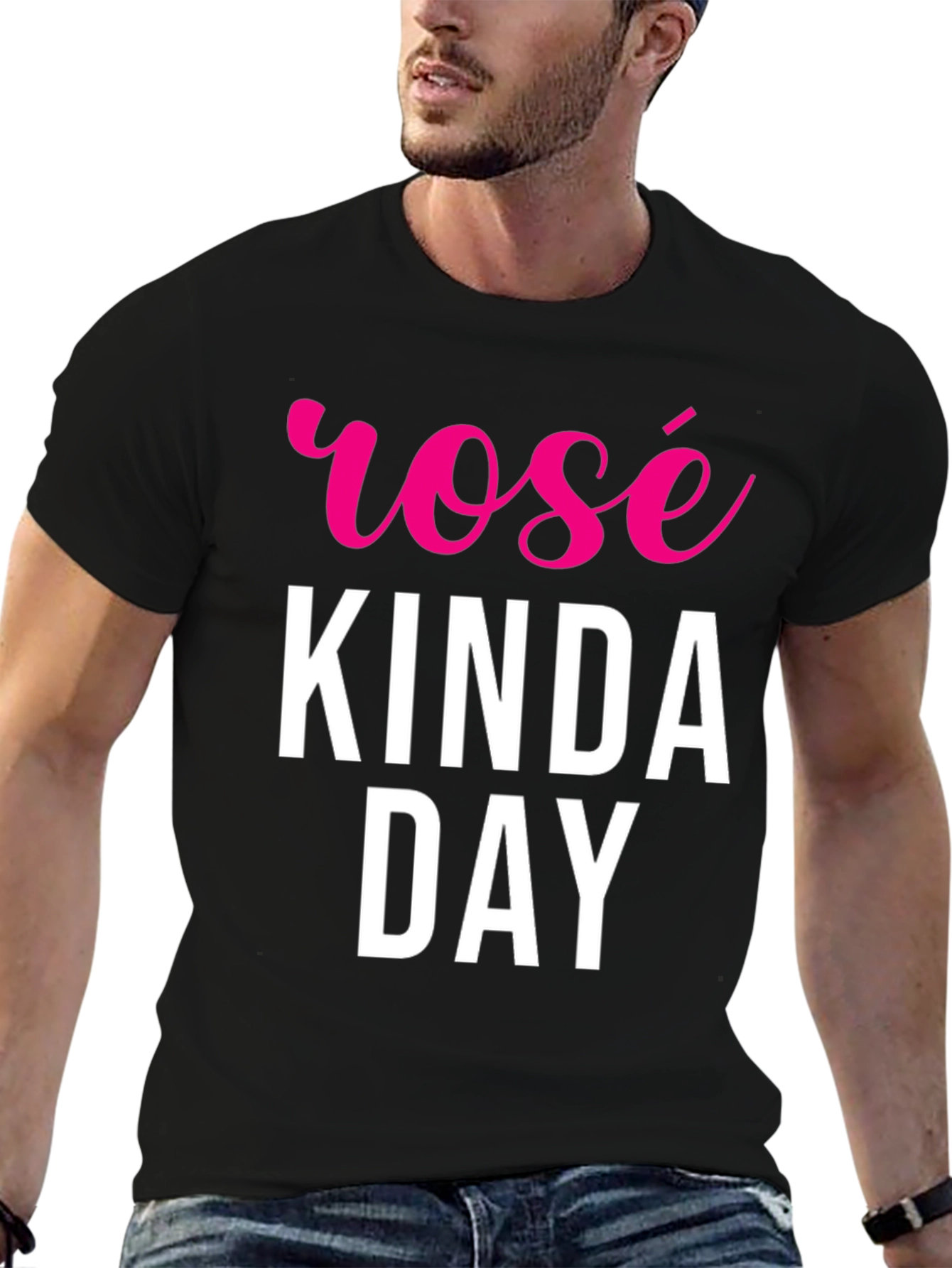 Rosé Kinda Day Black T-Shirt