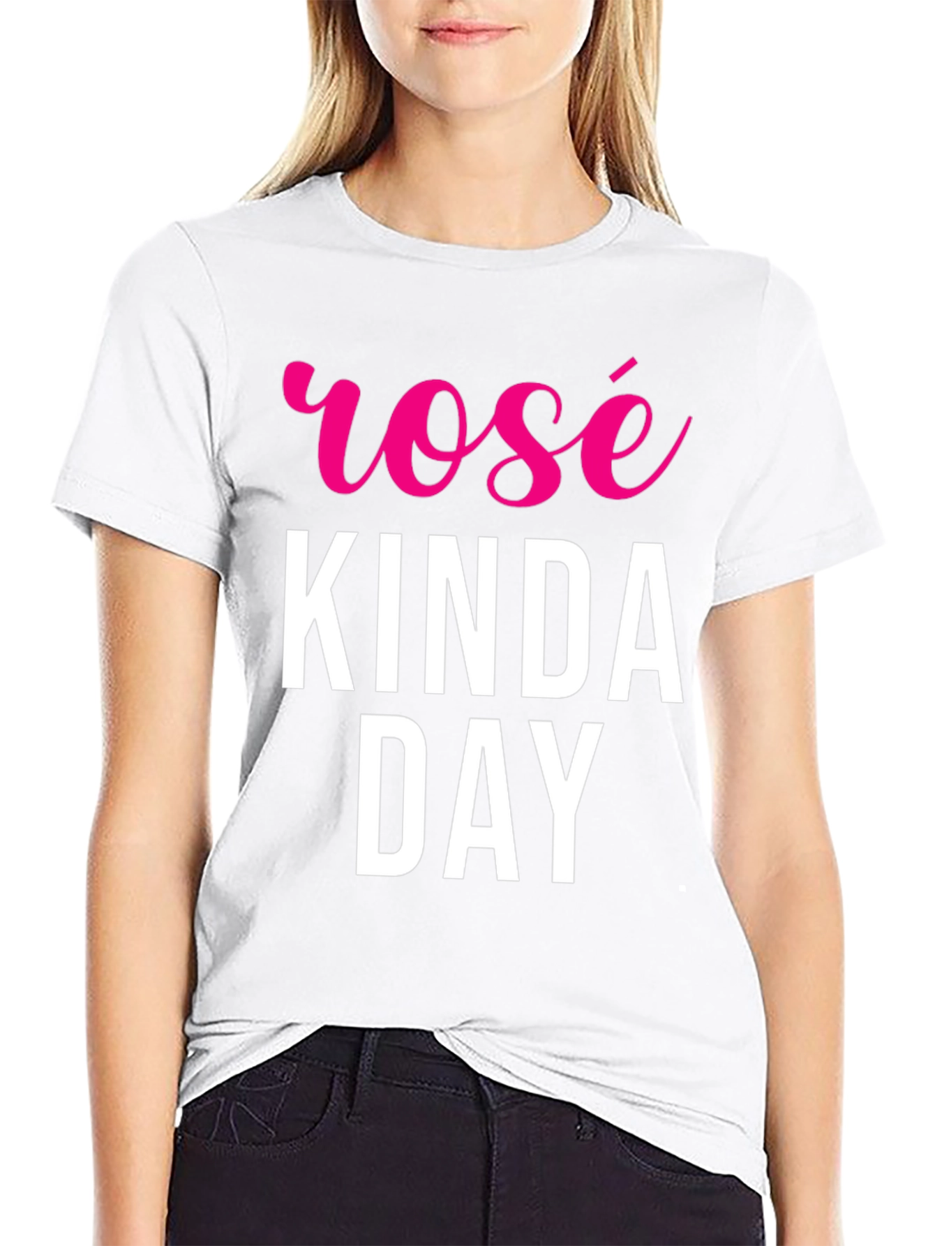 Rosé Kinda Day Black T-Shirt