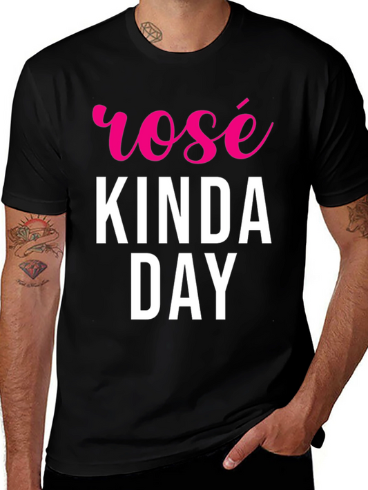 Rosé Kinda Day Black T-Shirt