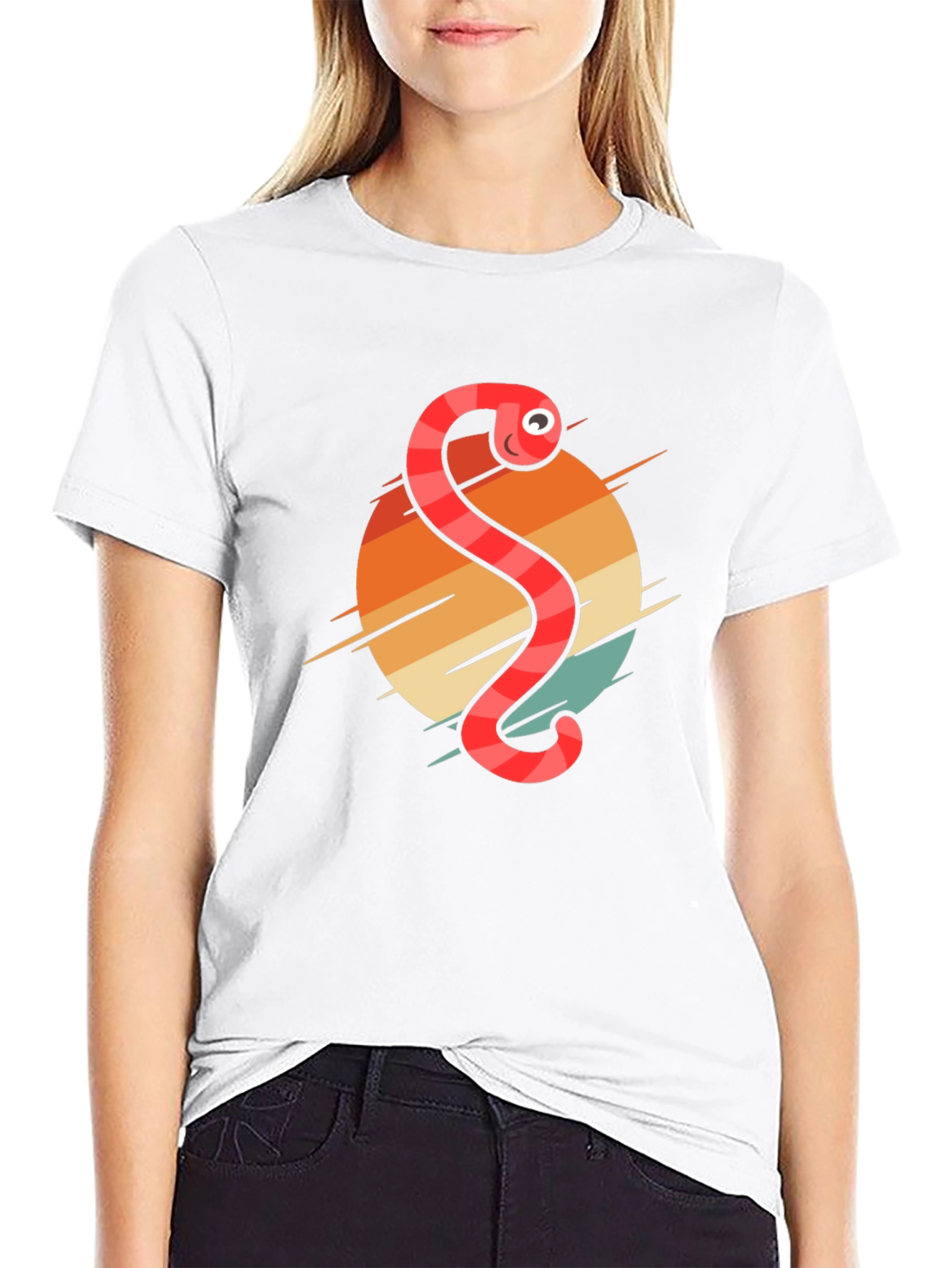 Retro Worm Graphic Tee - Fun Novelty T-Shirt