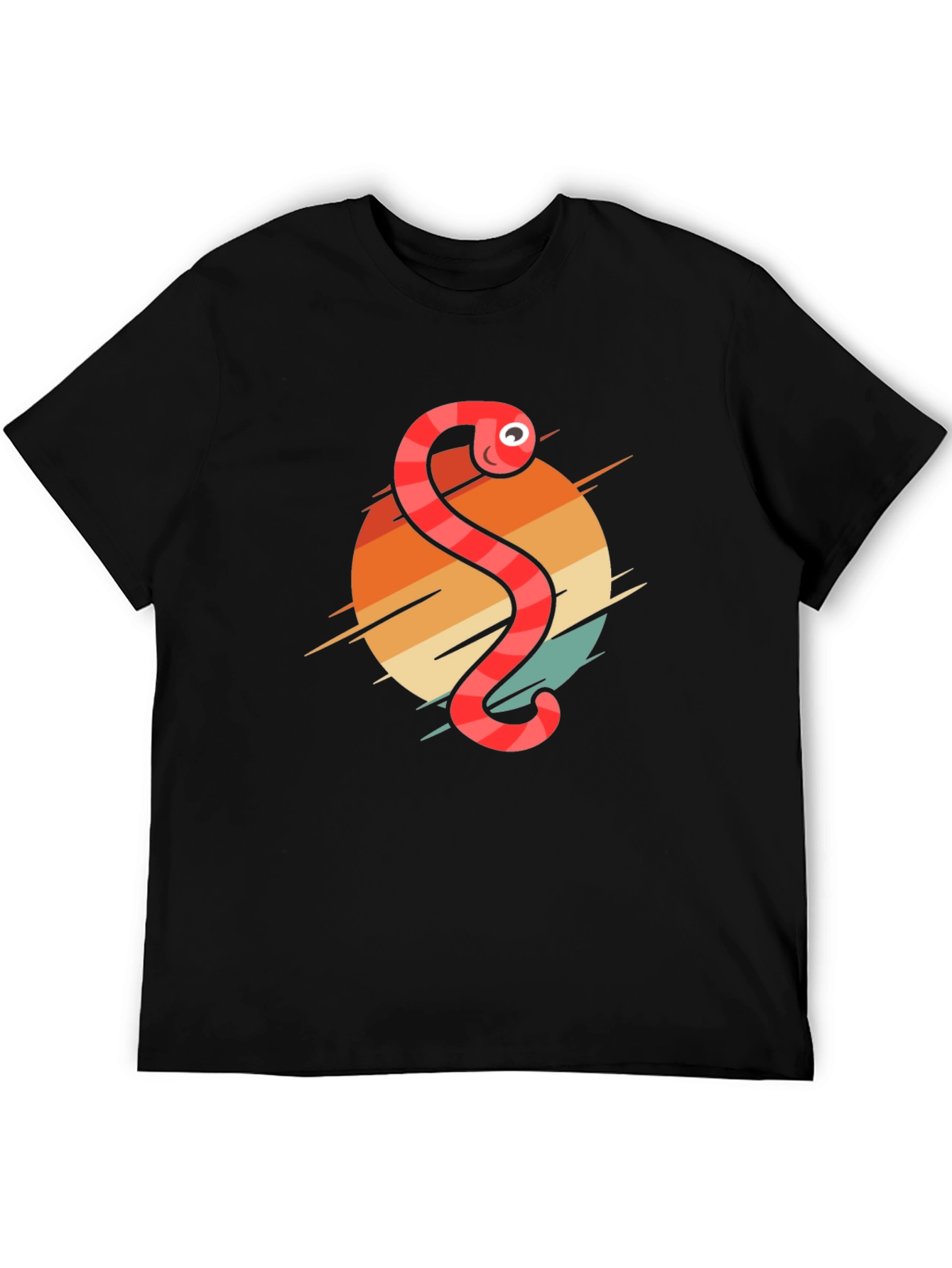 Retro Worm Graphic Tee - Fun Novelty T-Shirt