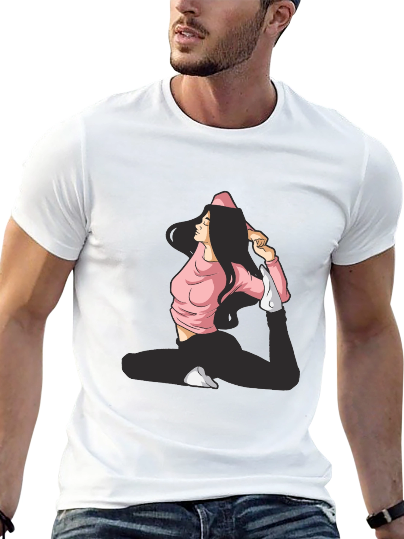 Yoga Pose Graphic Black T-Shirt