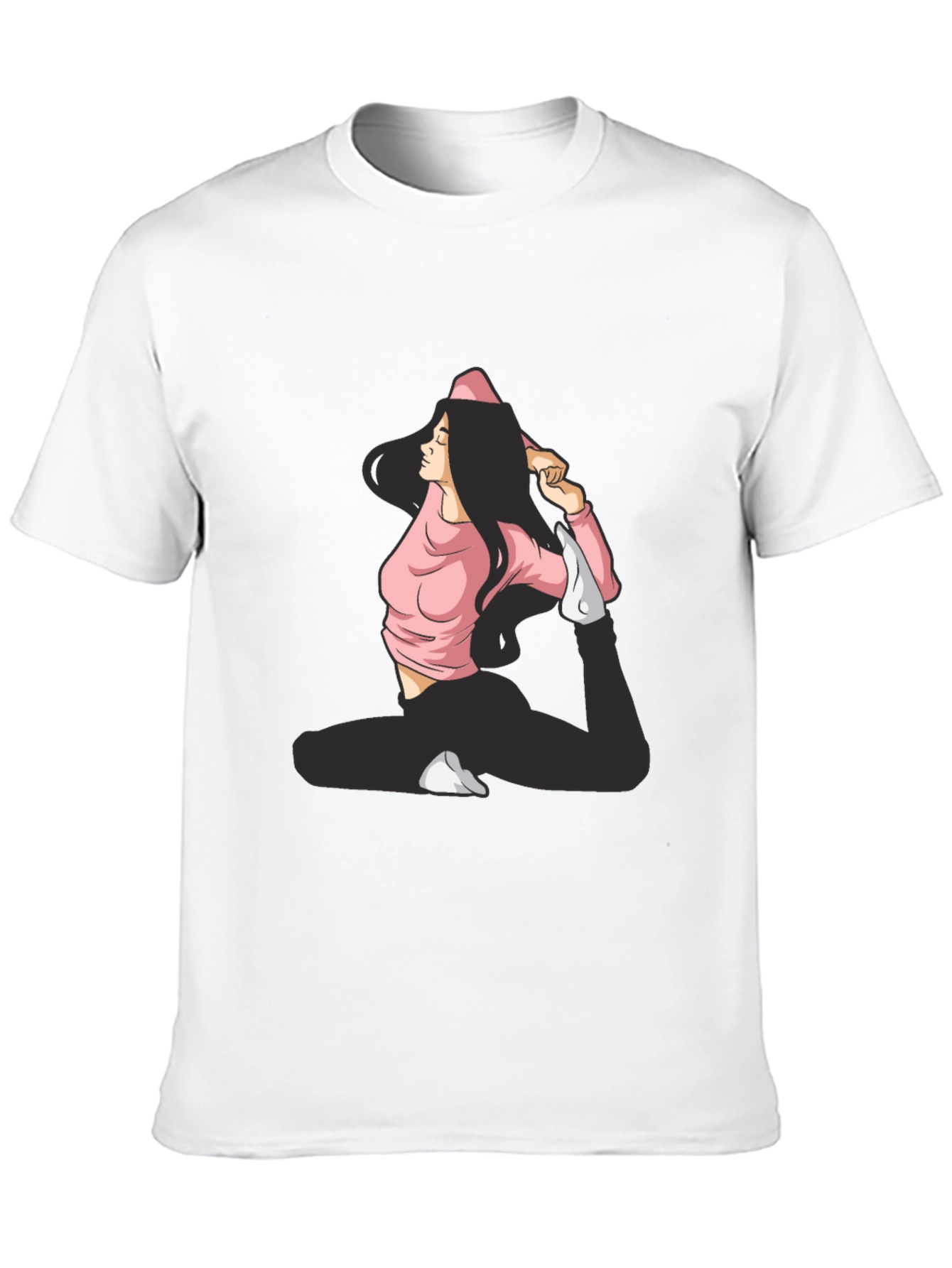 Yoga Pose Graphic Black T-Shirt