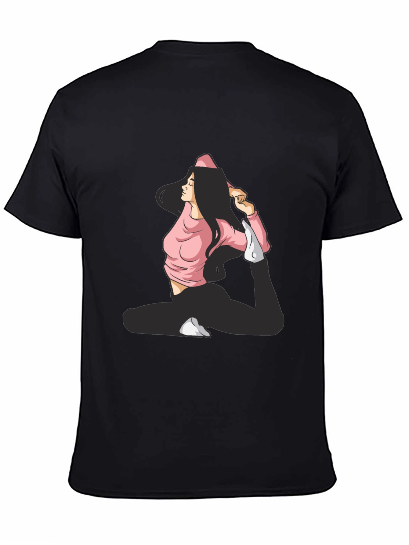 Yoga Pose Graphic Black T-Shirt